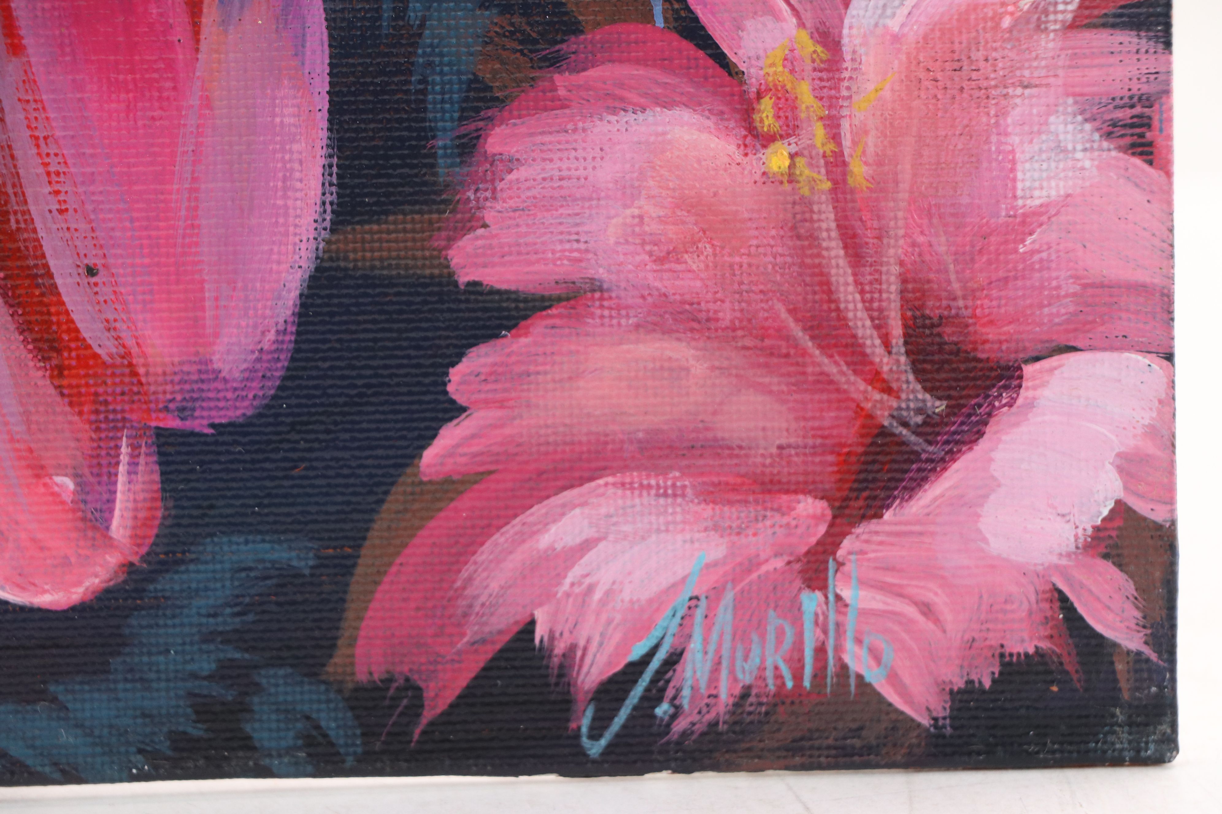 Jeshua Murillo Acrylic Painting of Pink Cockatoo, 21st Century