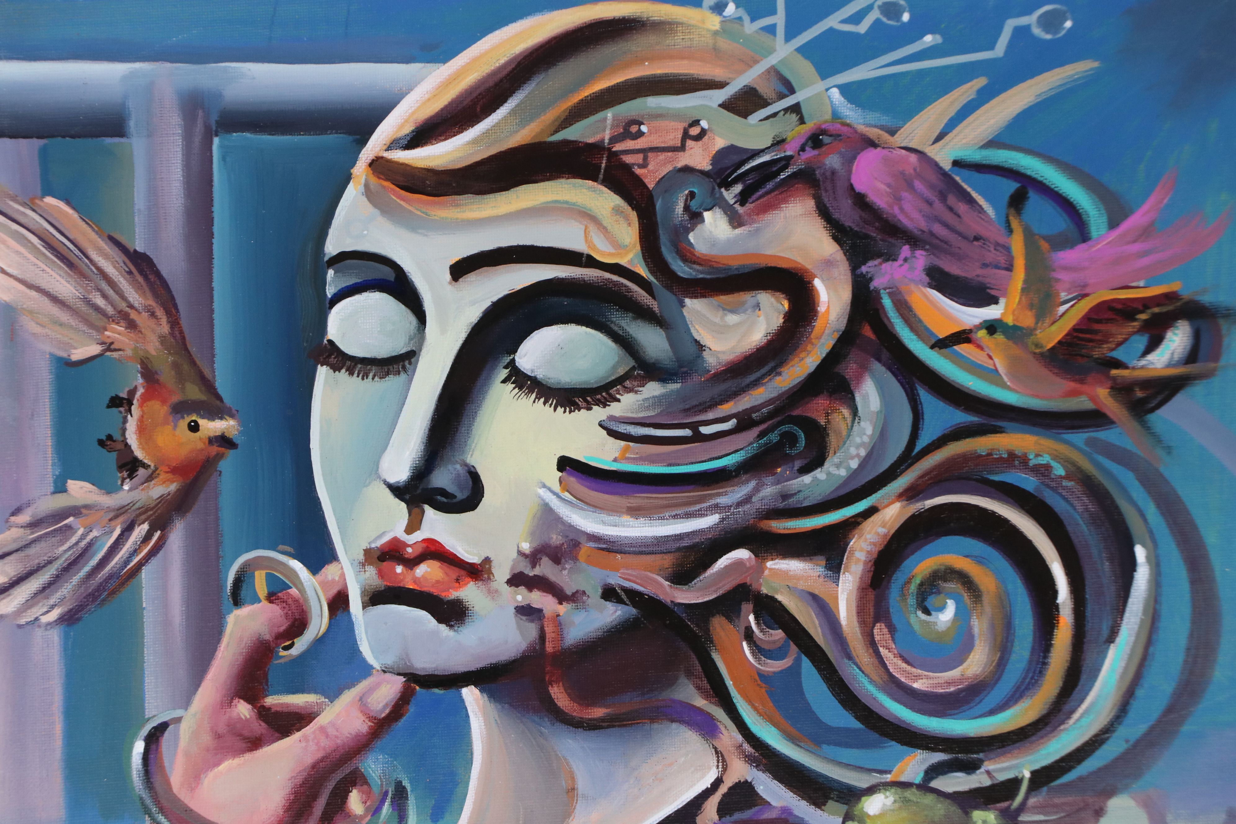 Jeshua Murillo Surrealist Acrylic Painting, 21st Century