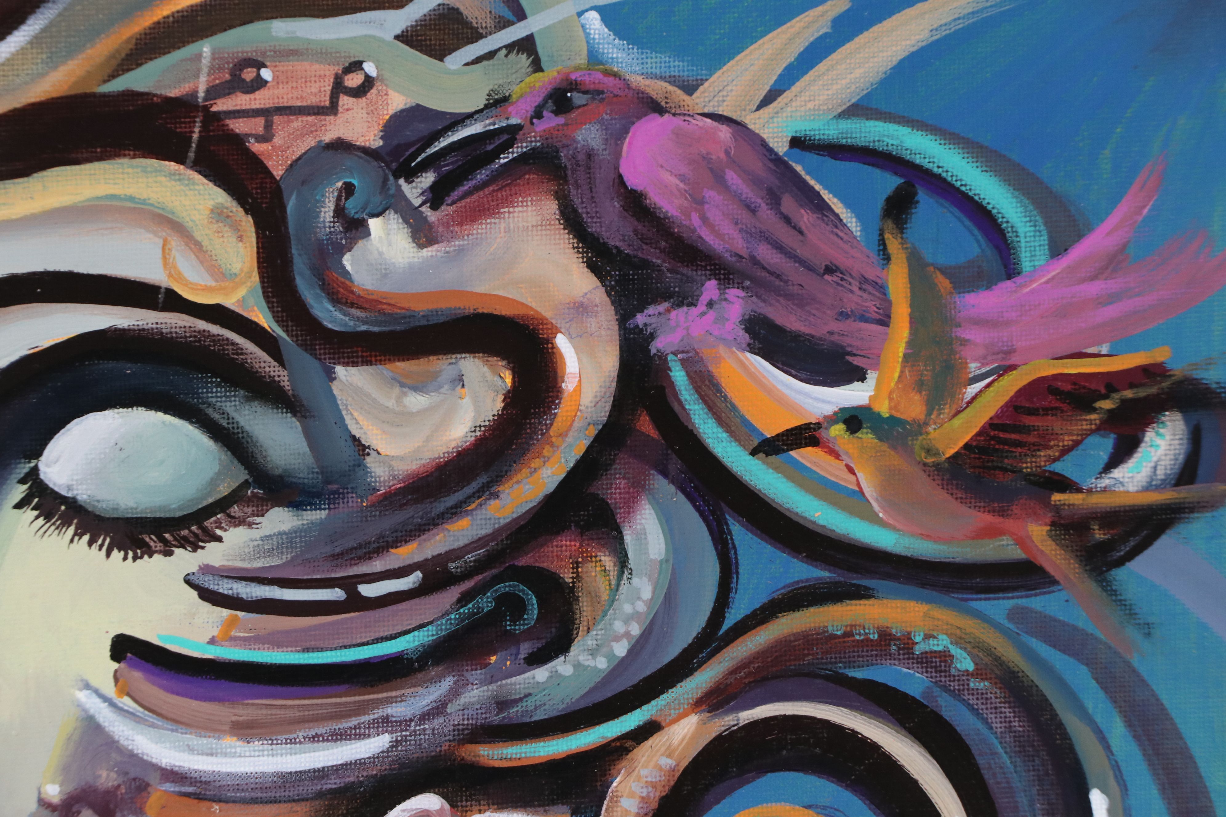 Jeshua Murillo Surrealist Acrylic Painting, 21st Century