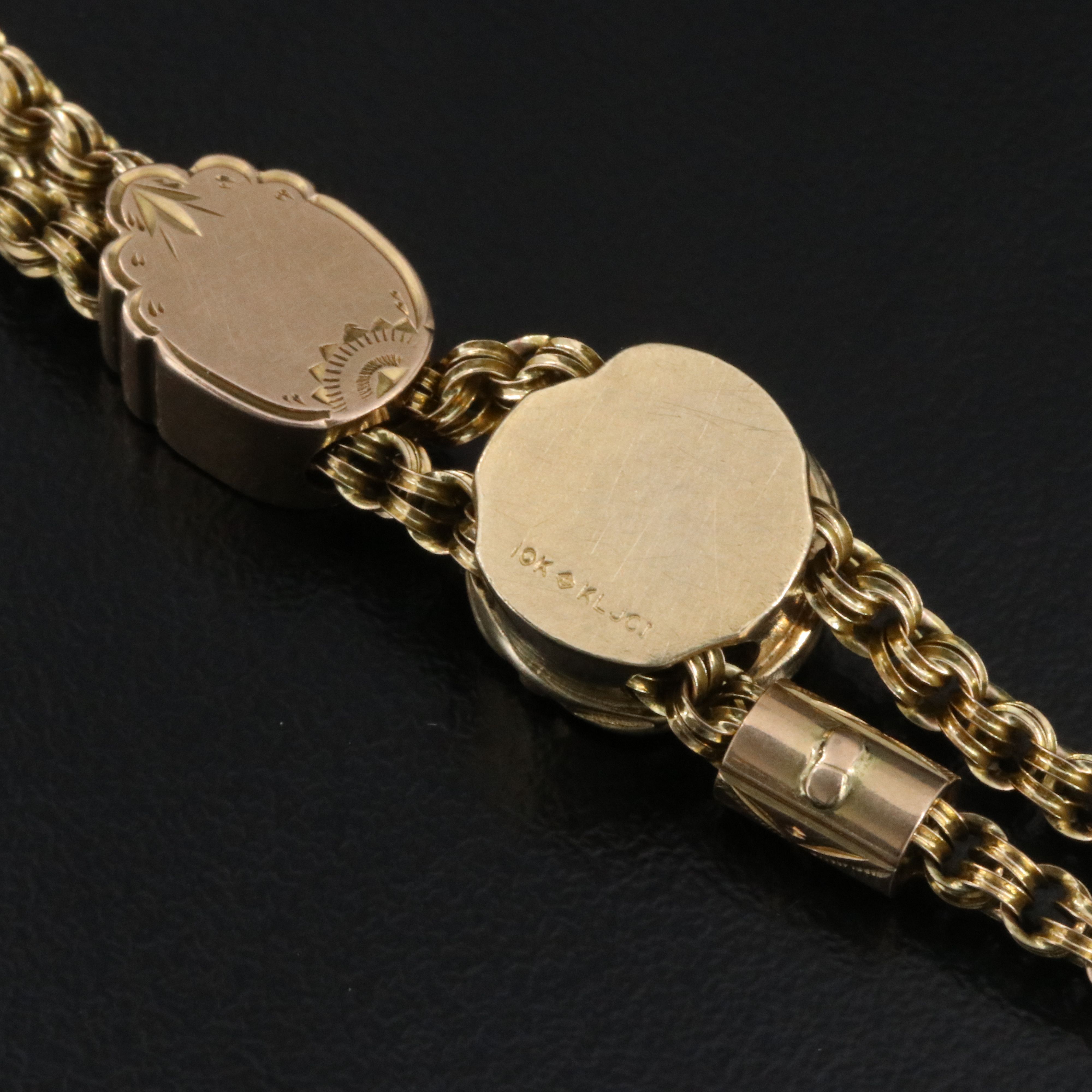 Vintage 10K Gemstone Sliding Bracelet