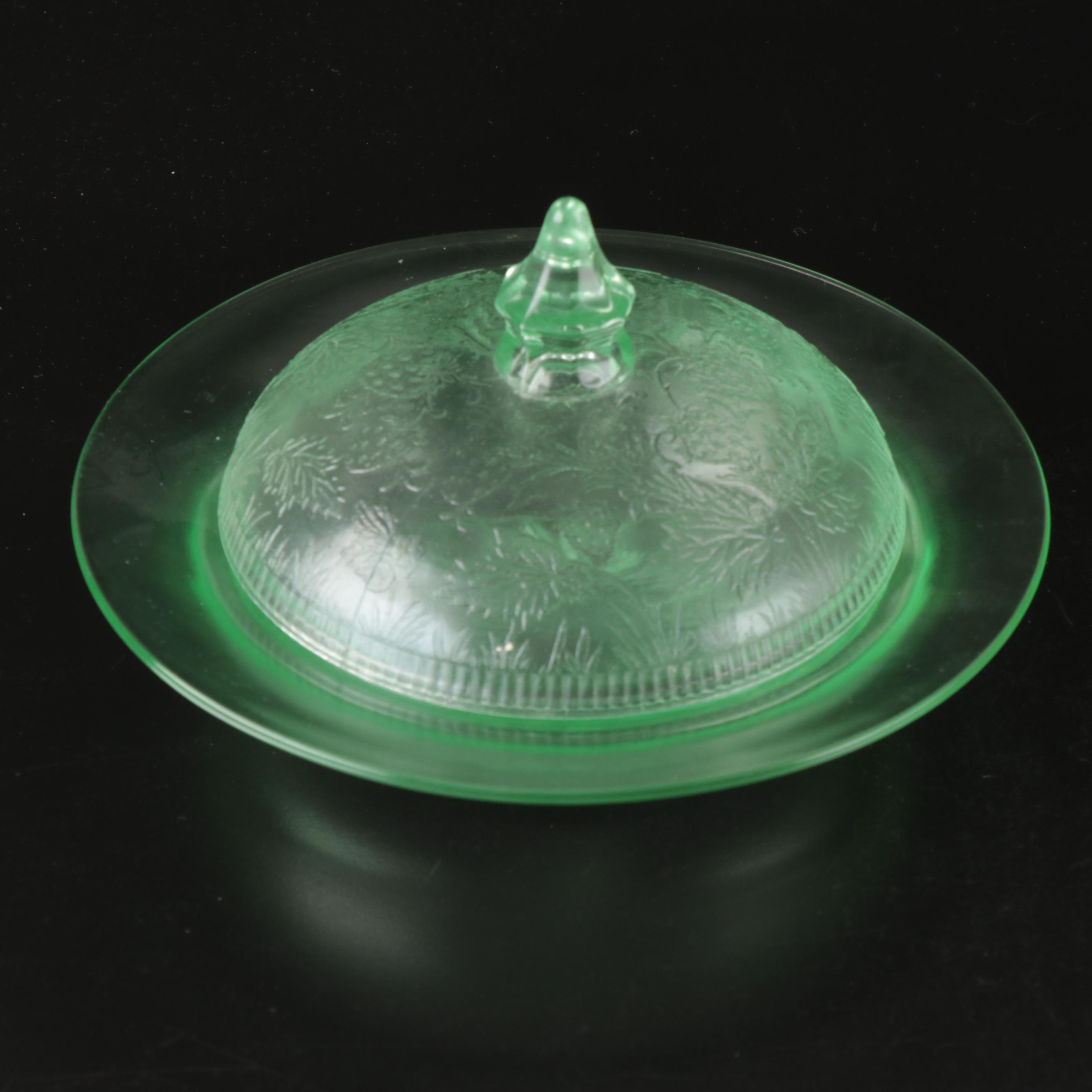 Imperial Glass "Diamond Block Green" and Other Uranium Glass Tableware
