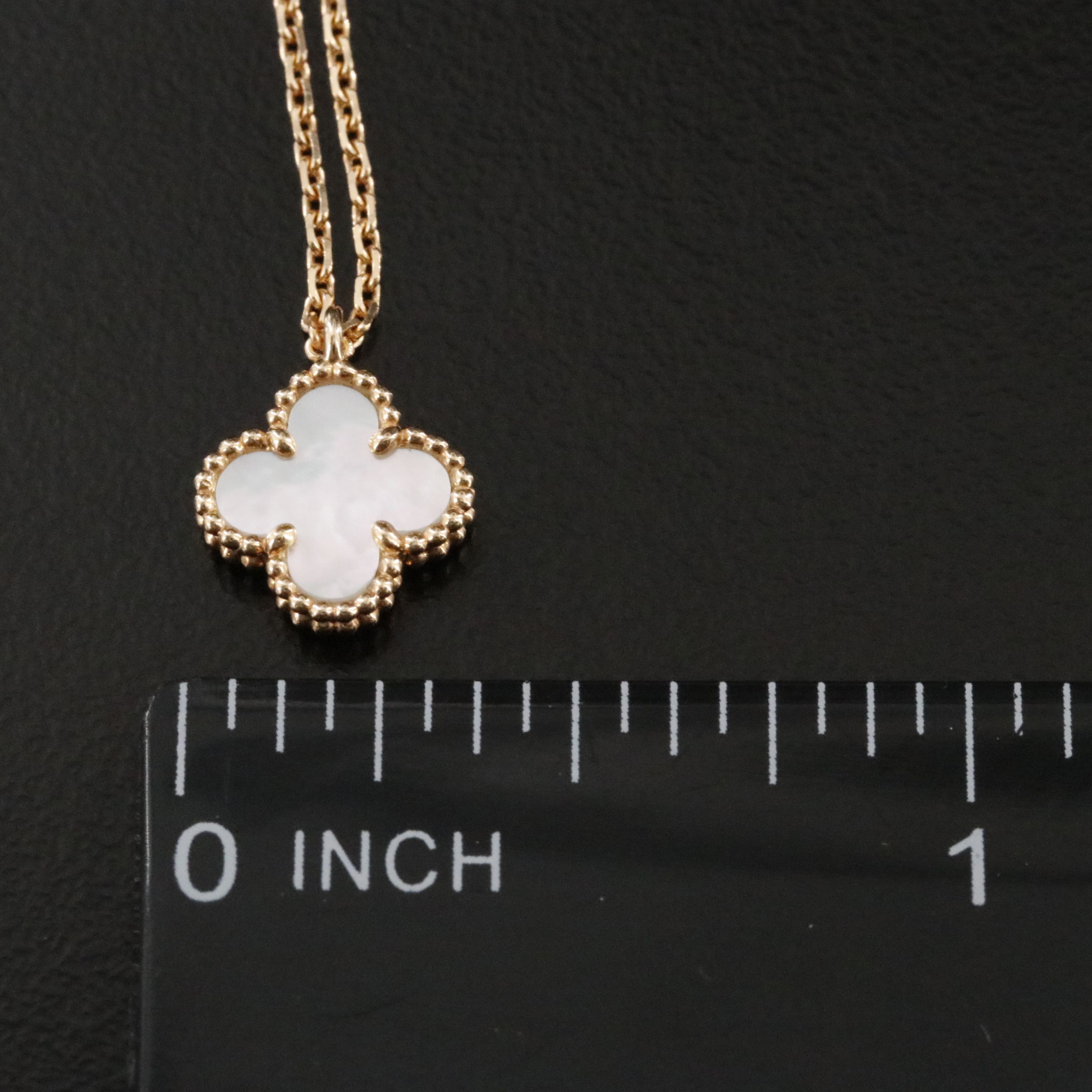 Van Cleef & Arpels Sweet  Alhambra 18K Rose Gold Mother of Pearl Necklace w/COA