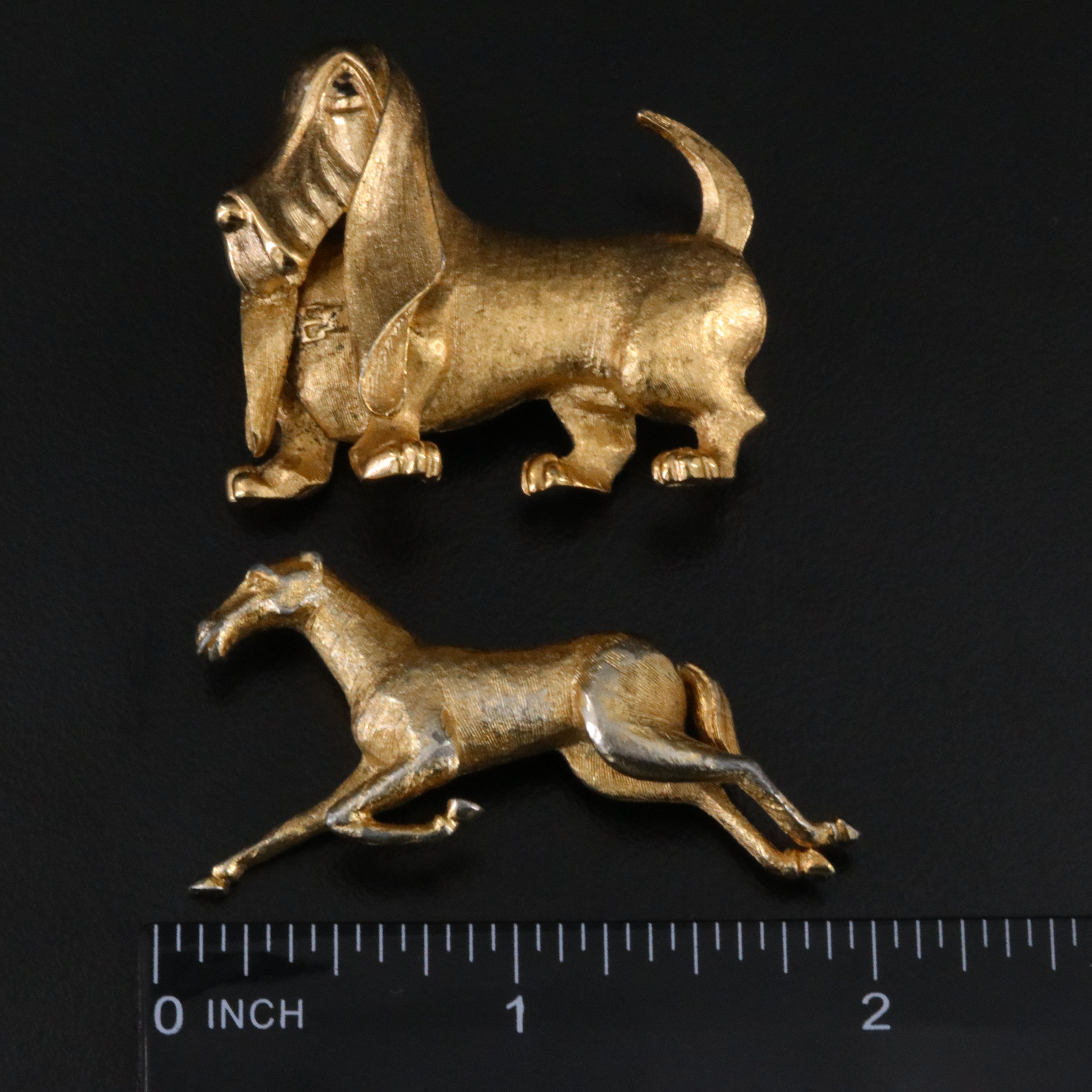 Boucher Horse and Basset Hound Dog with Cats Brooch Collection