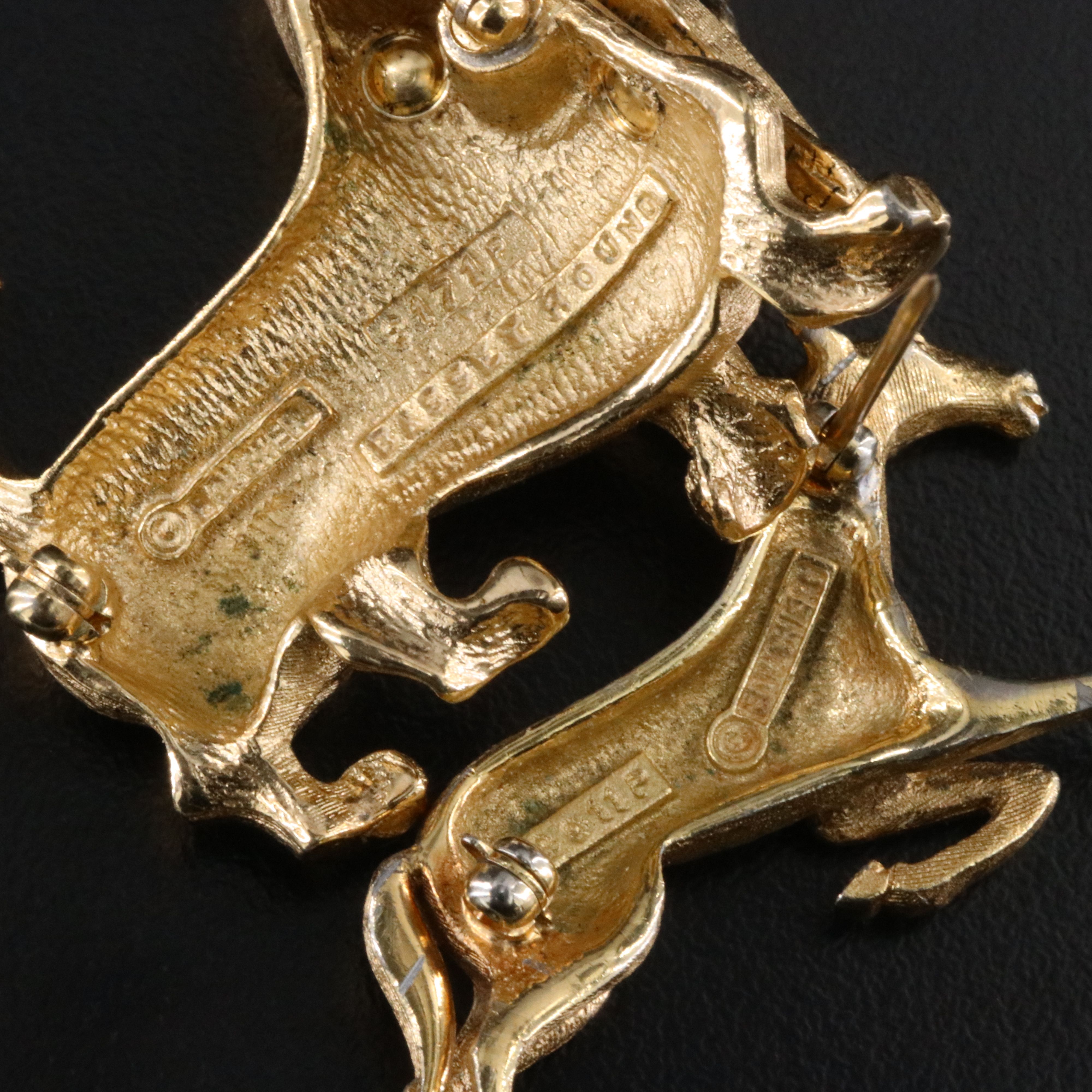 Boucher Horse and Basset Hound Dog with Cats Brooch Collection