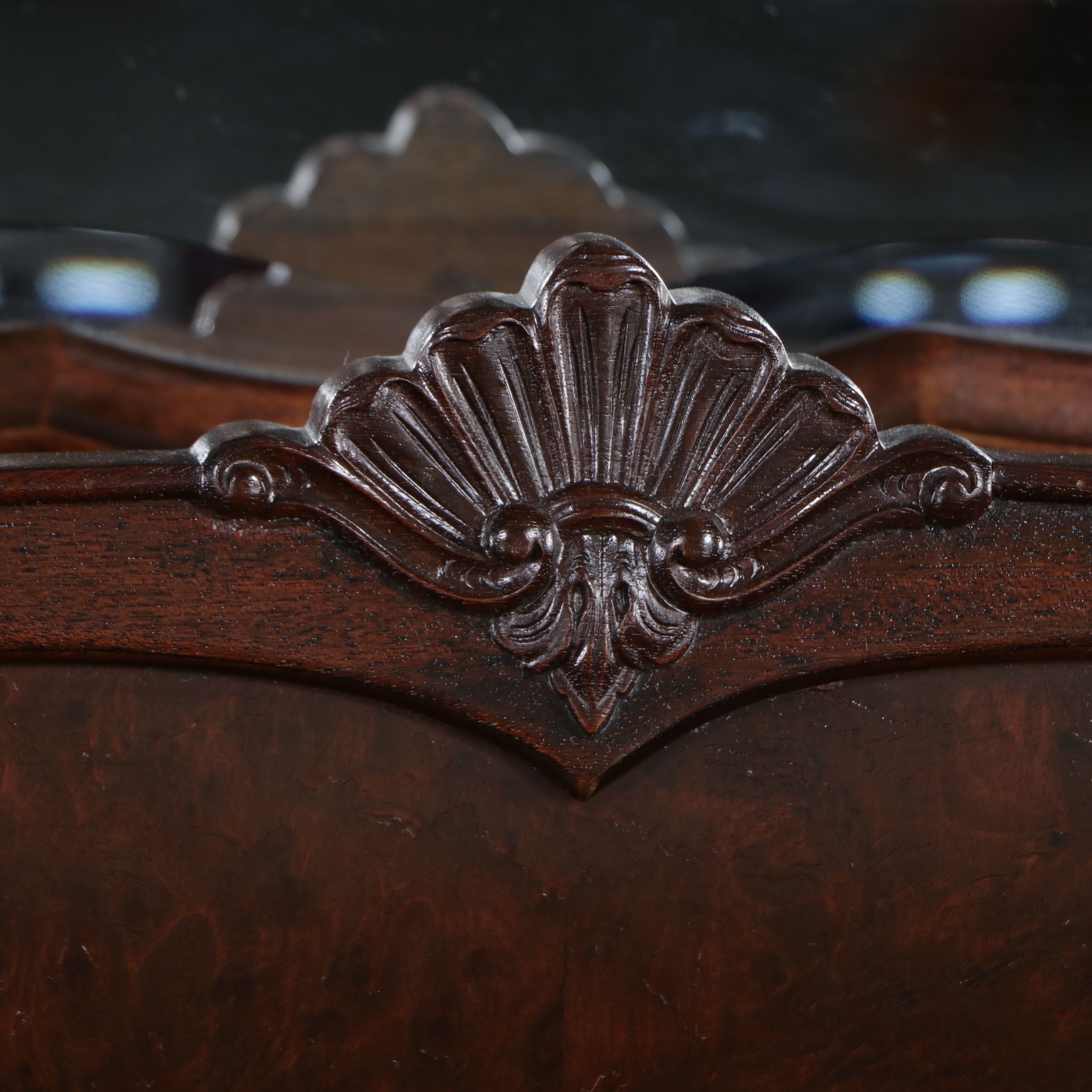Queen Anne Style Mahogany Buffet with Mirror