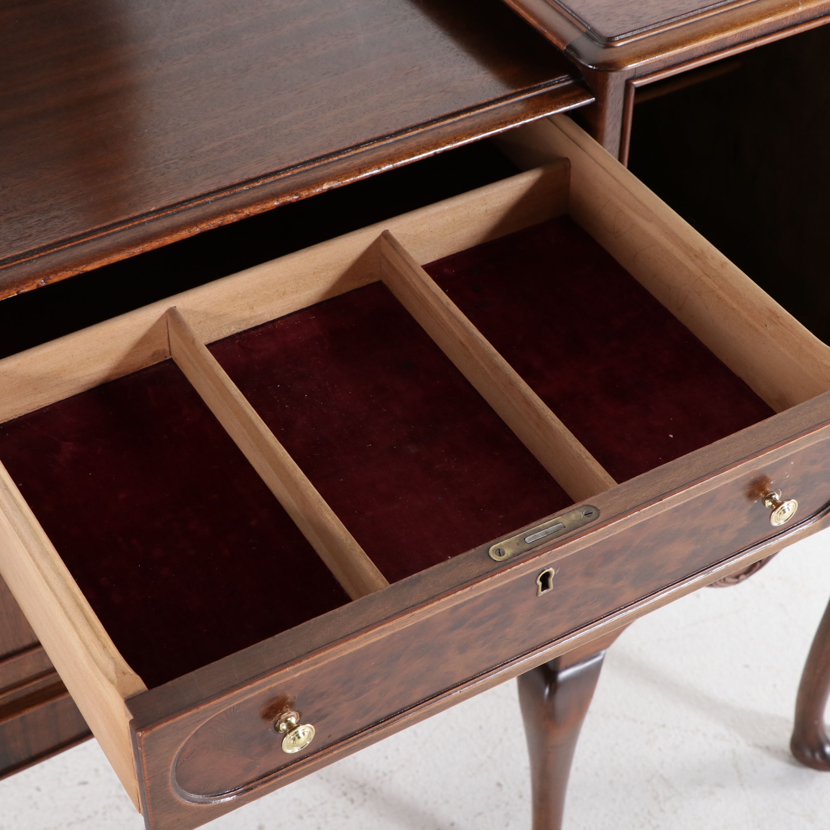 Queen Anne Style Mahogany Buffet with Mirror