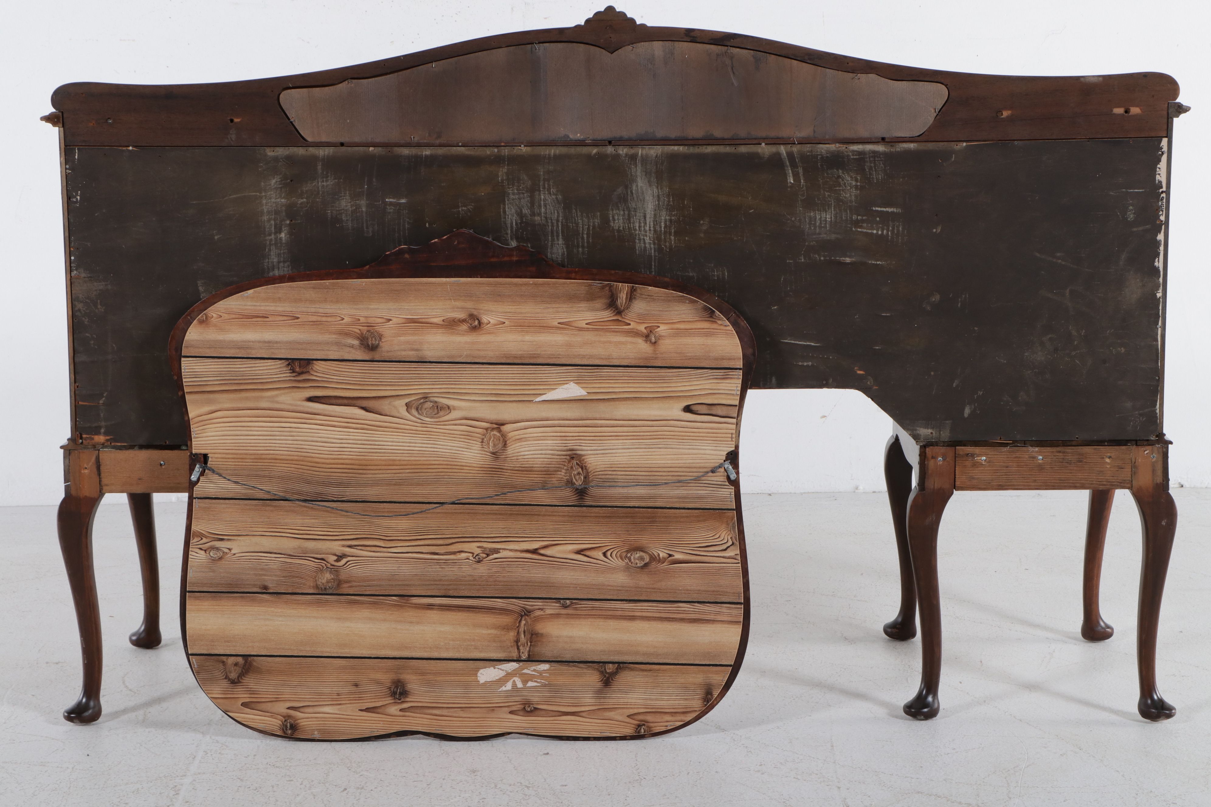 Queen Anne Style Mahogany Buffet with Mirror