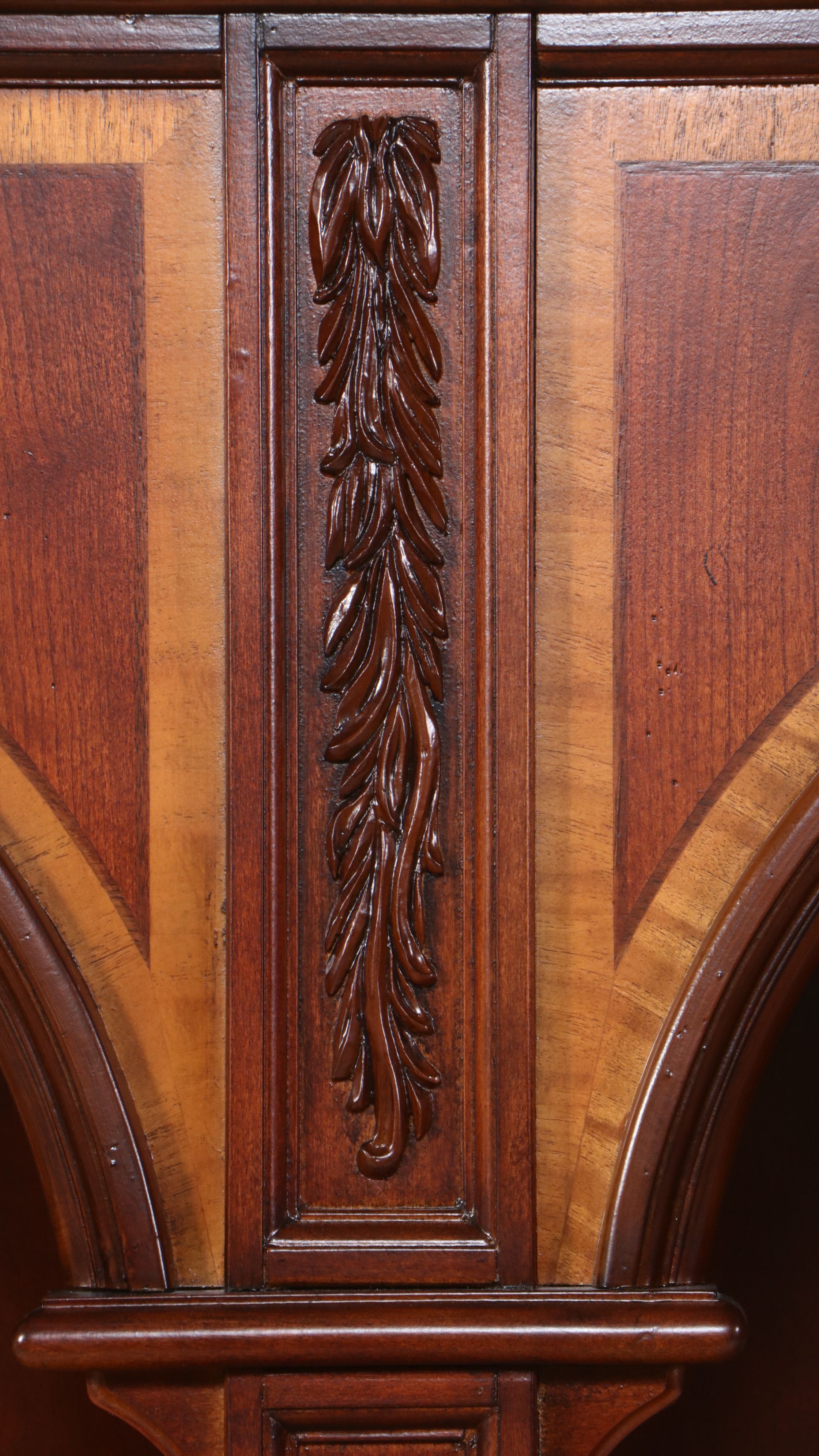 Traditional Style Illuminated Mahogany Finish Bookcase