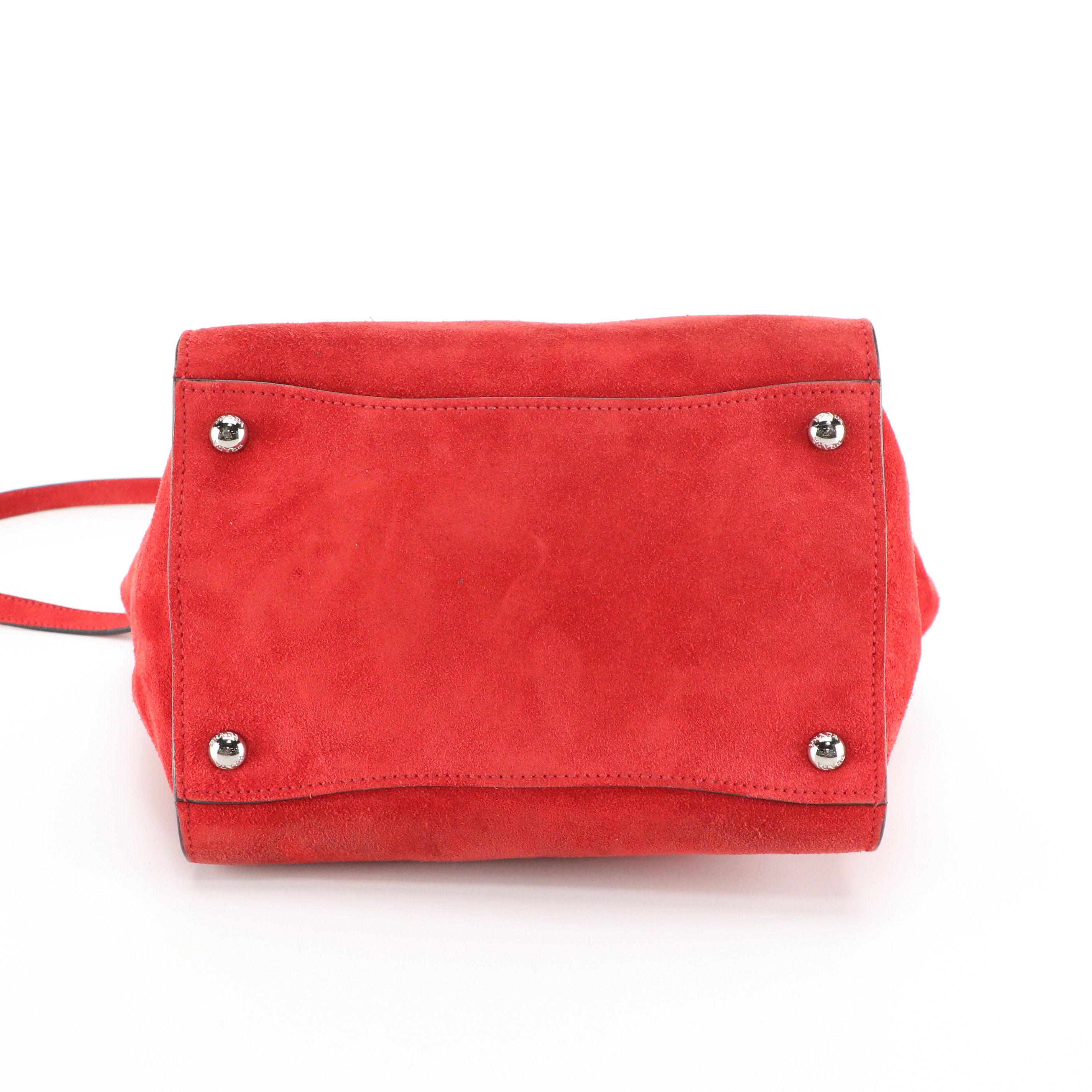 Prada Twin Pocket Two-Way Tote in Red Suede and Lambskin Leather