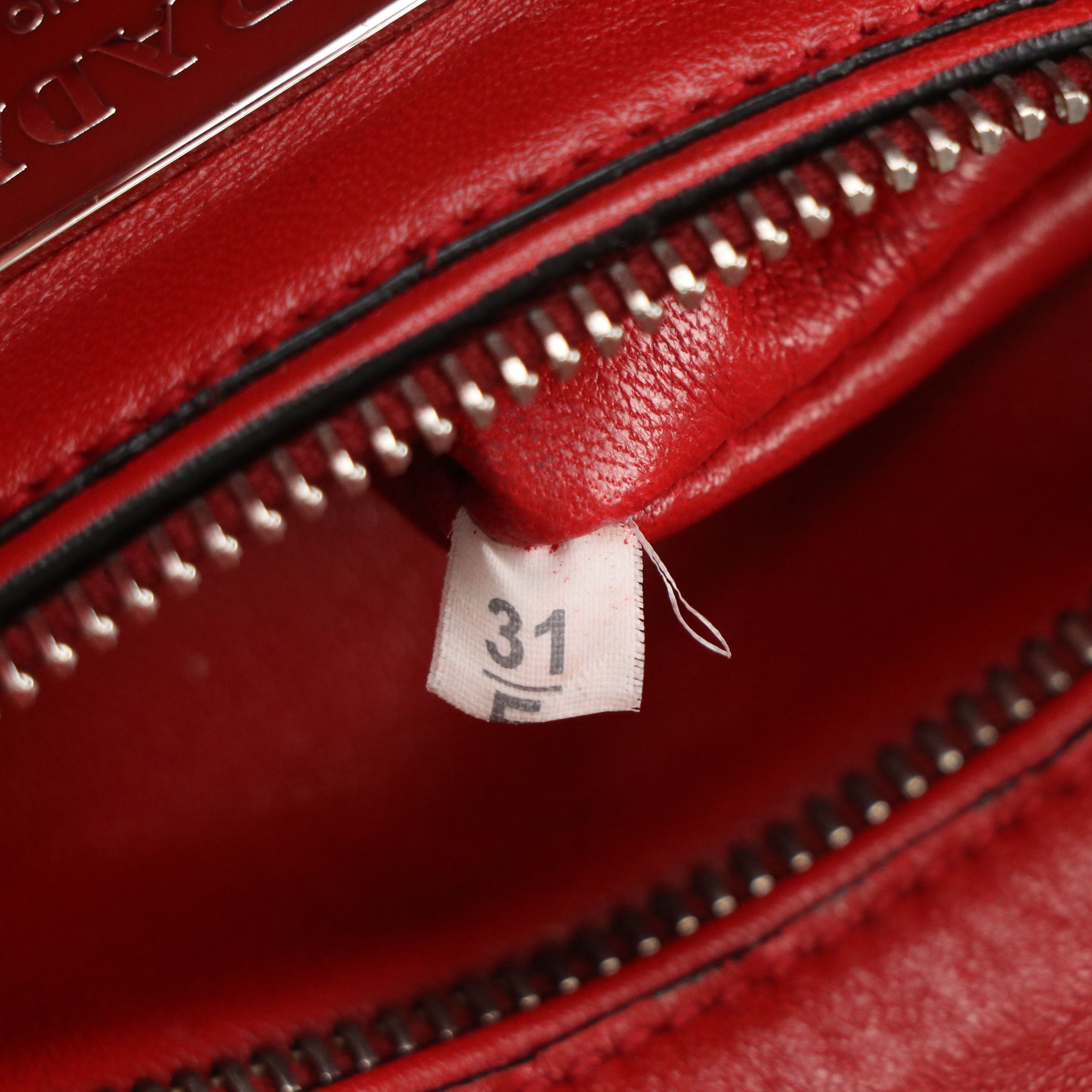 Prada Twin Pocket Two-Way Tote in Red Suede and Lambskin Leather