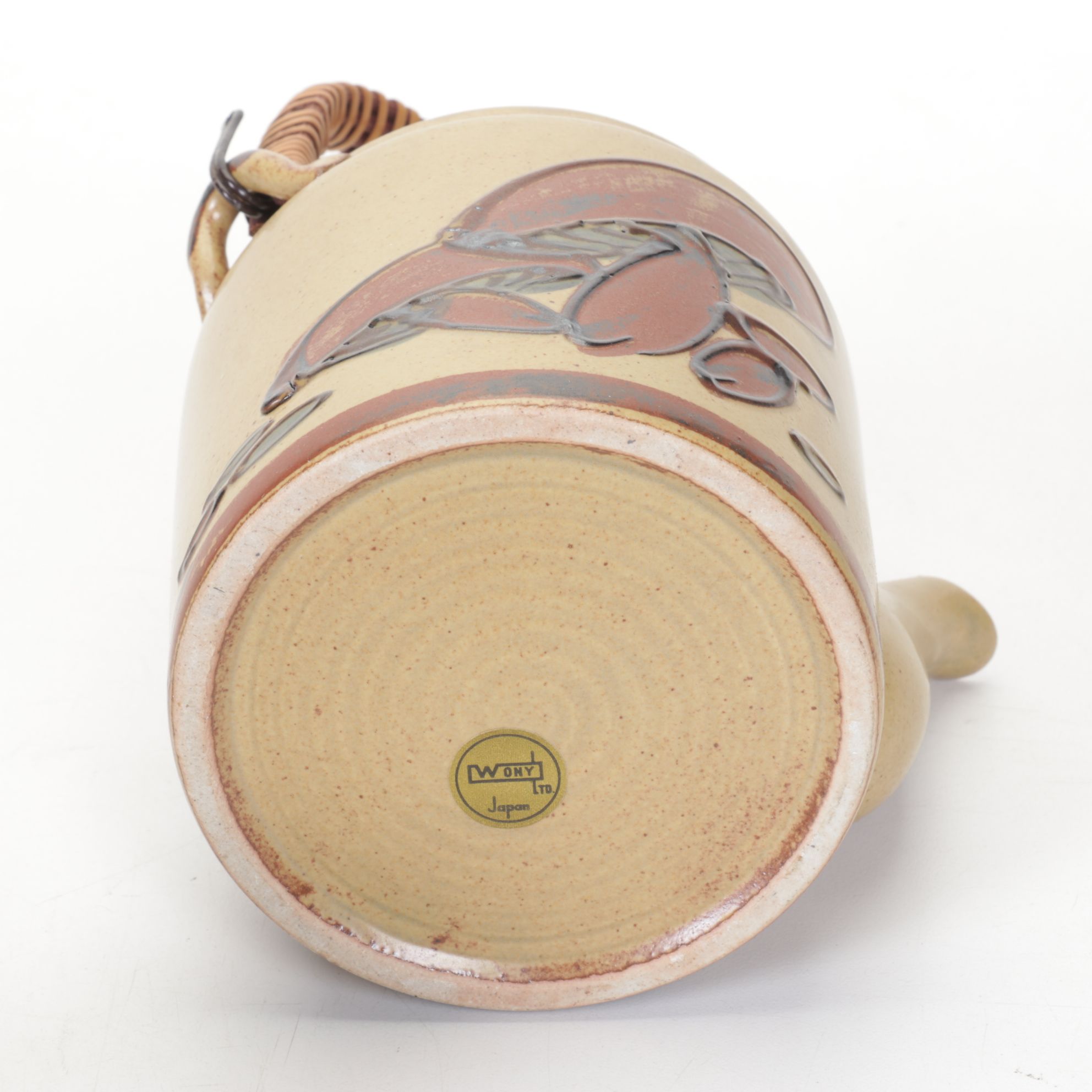 Japanese Otagiri Style Stoneware "Mushroom" and "Fish" Teapots and Cups