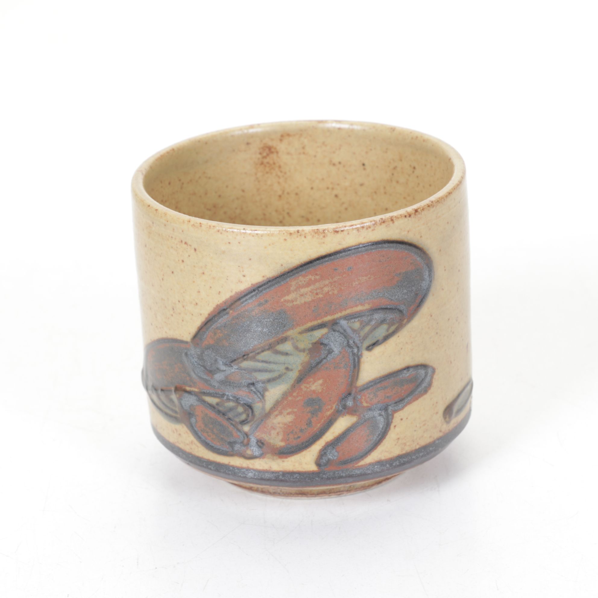 Japanese Otagiri Style Stoneware "Mushroom" and "Fish" Teapots and Cups