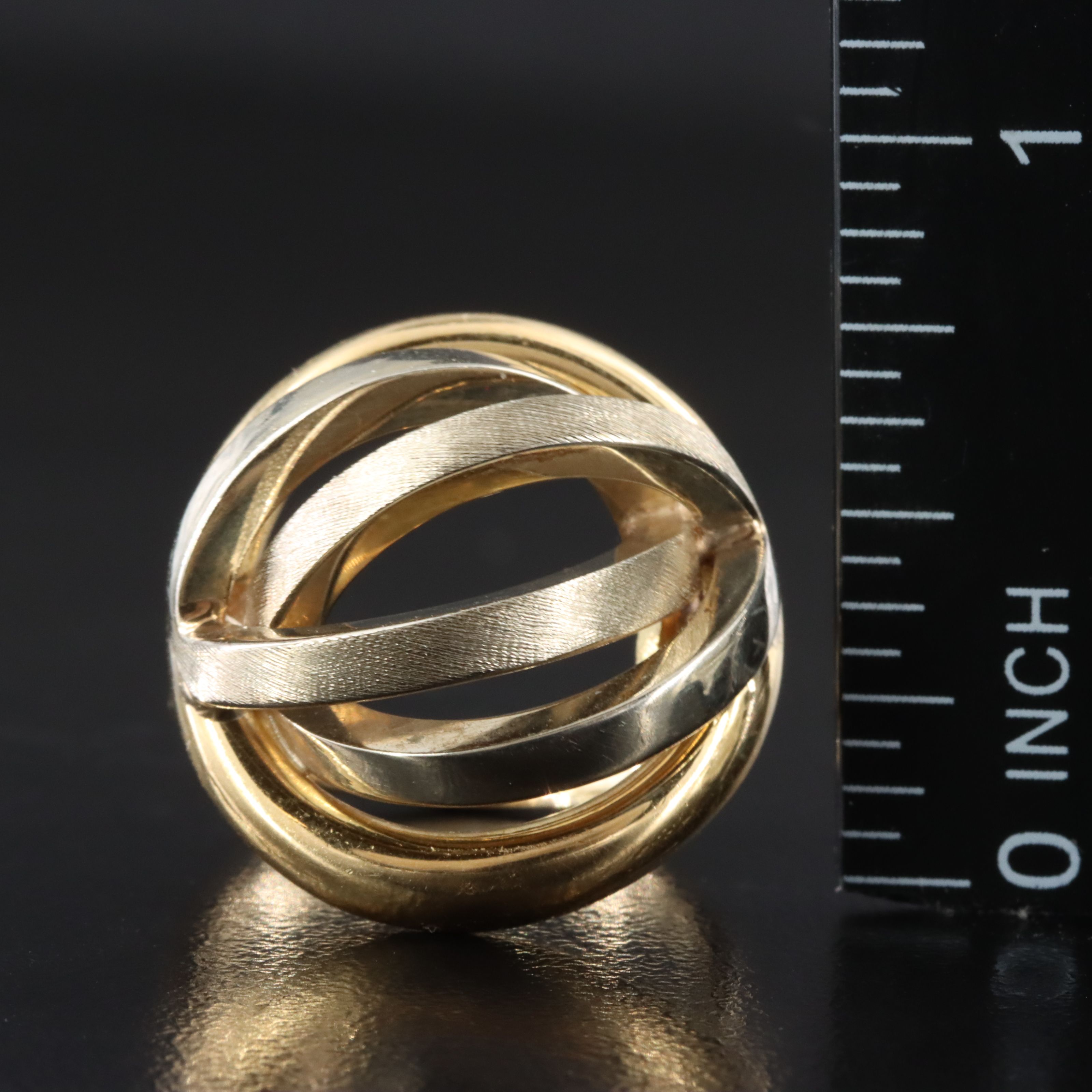18K Two-Tone Dome Ring
