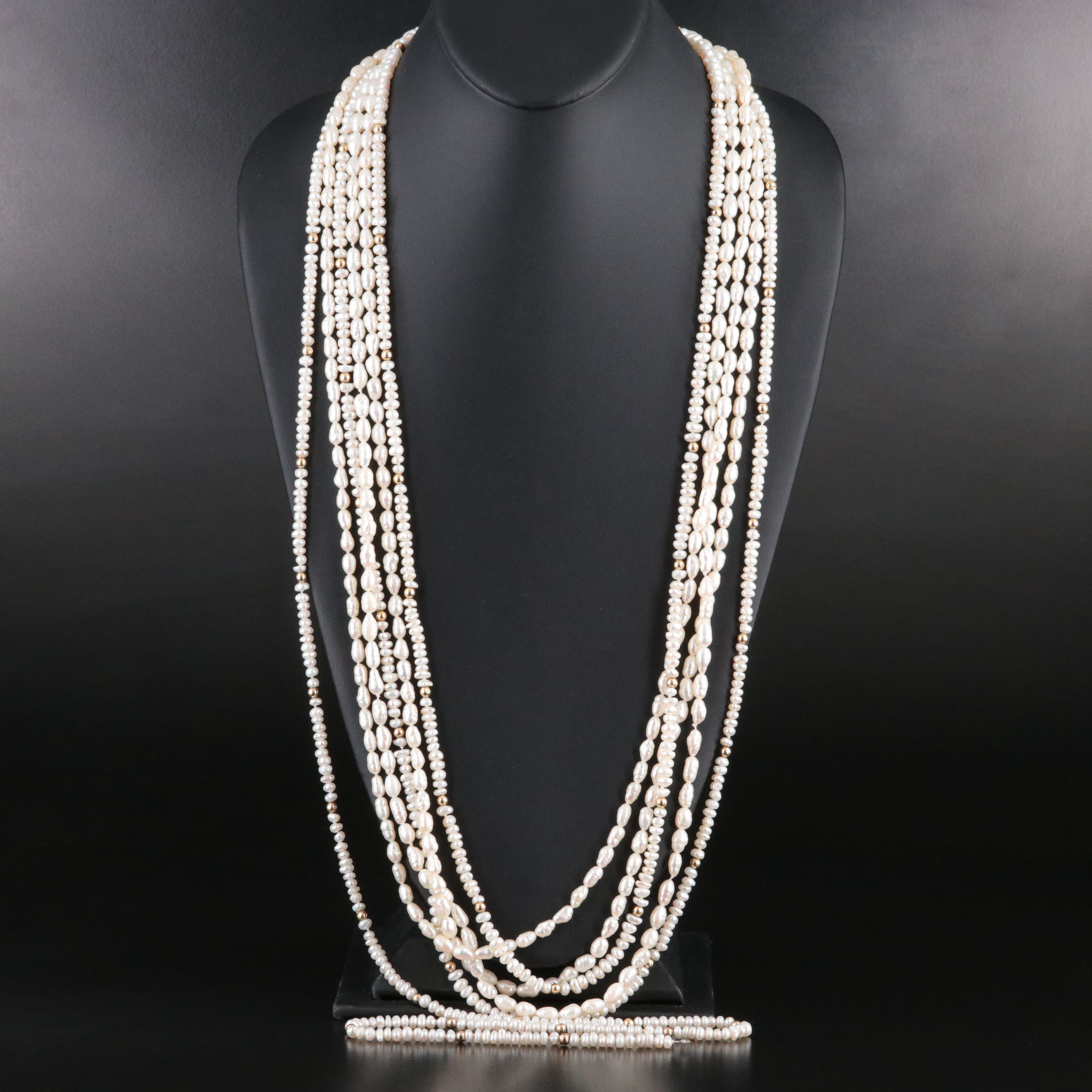 14K Tiered Baroque Pearl Necklace
