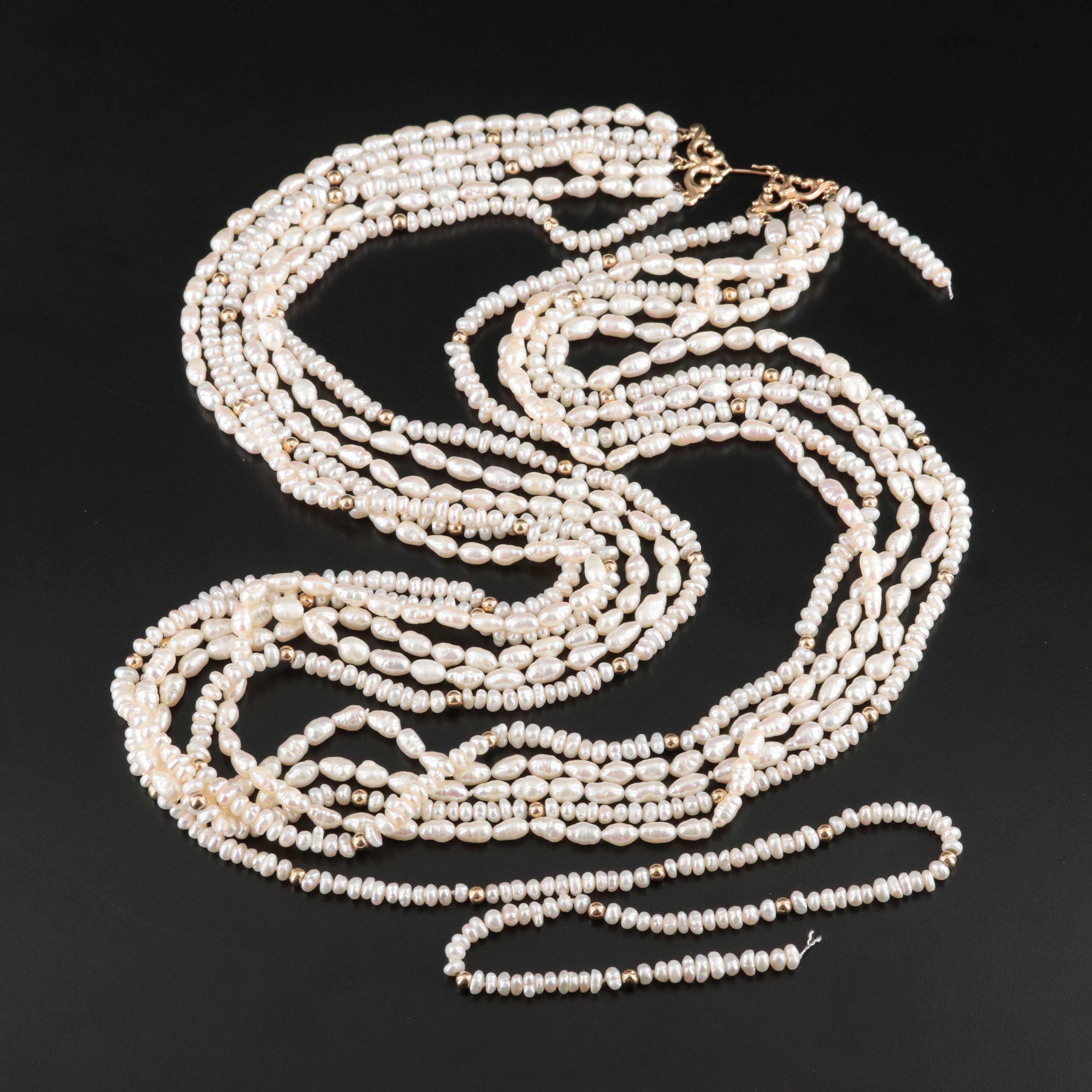 14K Tiered Baroque Pearl Necklace