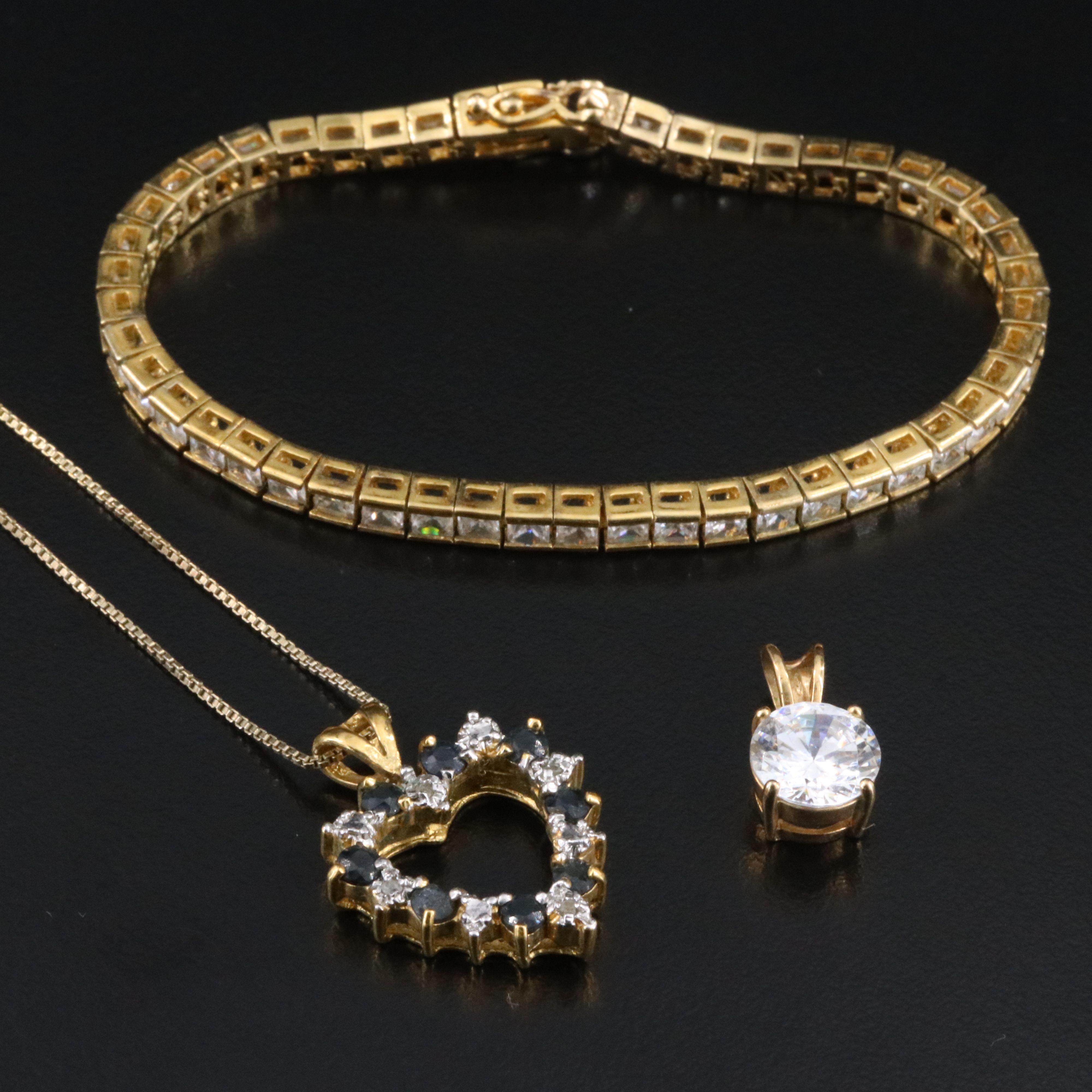 Sterling Sapphire, CZ and Diamond Jewelry