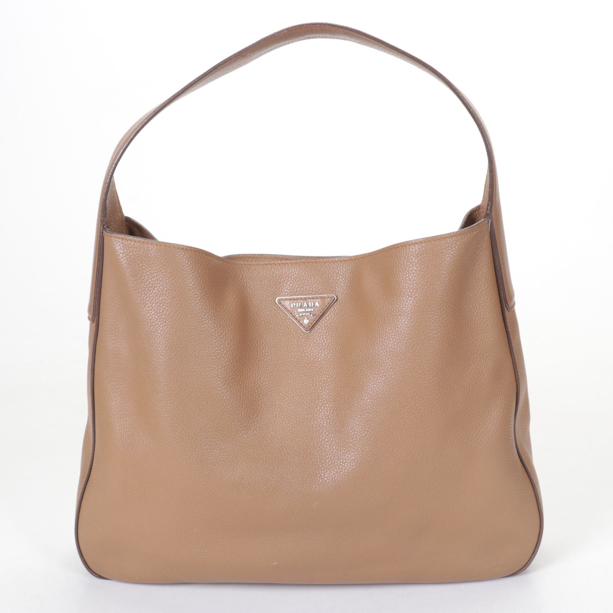 Prada Caramel Vitello Daino Hobo Shoulder Bag