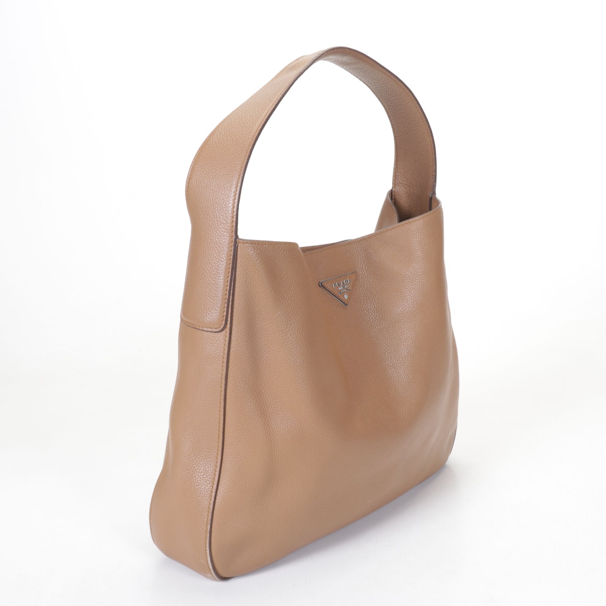 Prada Caramel Vitello Daino Hobo Shoulder Bag