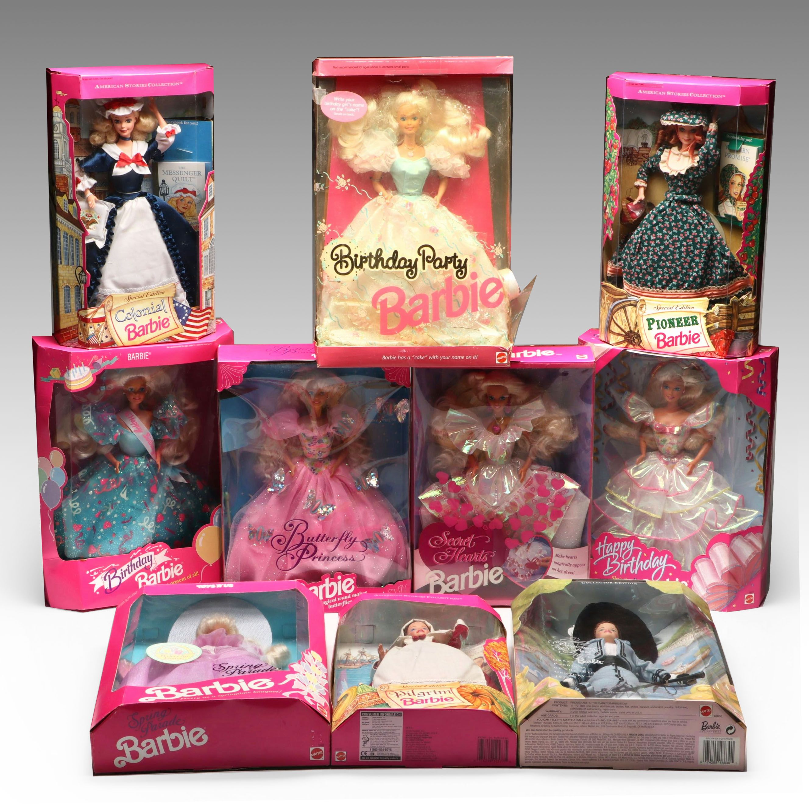 Mattel Barbie "Pioneer Barbie," "Birthday Barbie," and More Barbie Dolls