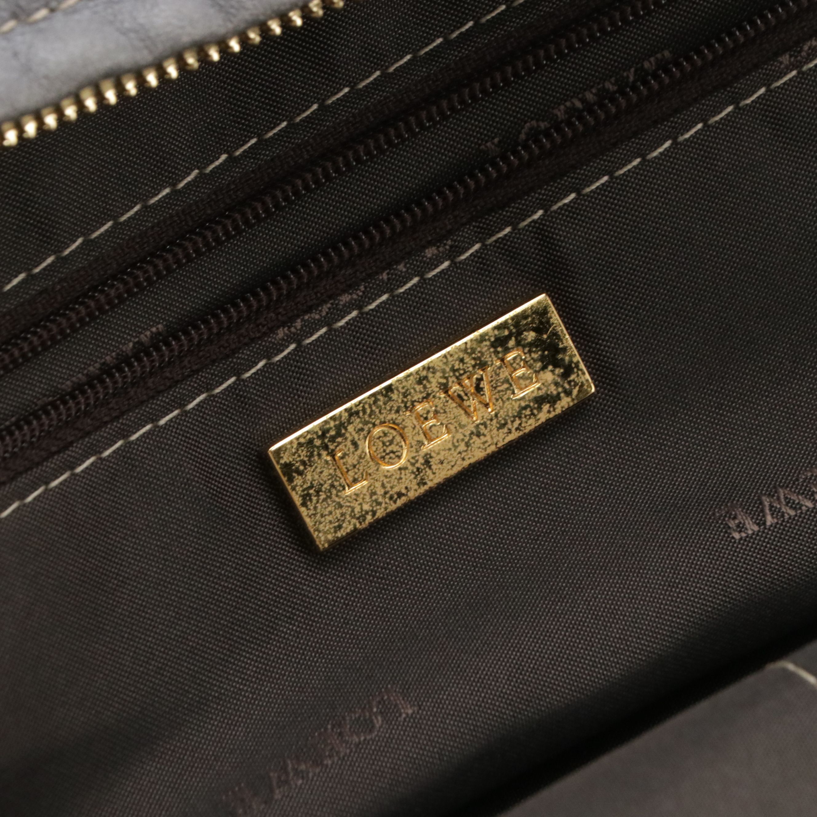 Loewe Amazona 28 Handbag in Silver Metallic Leather