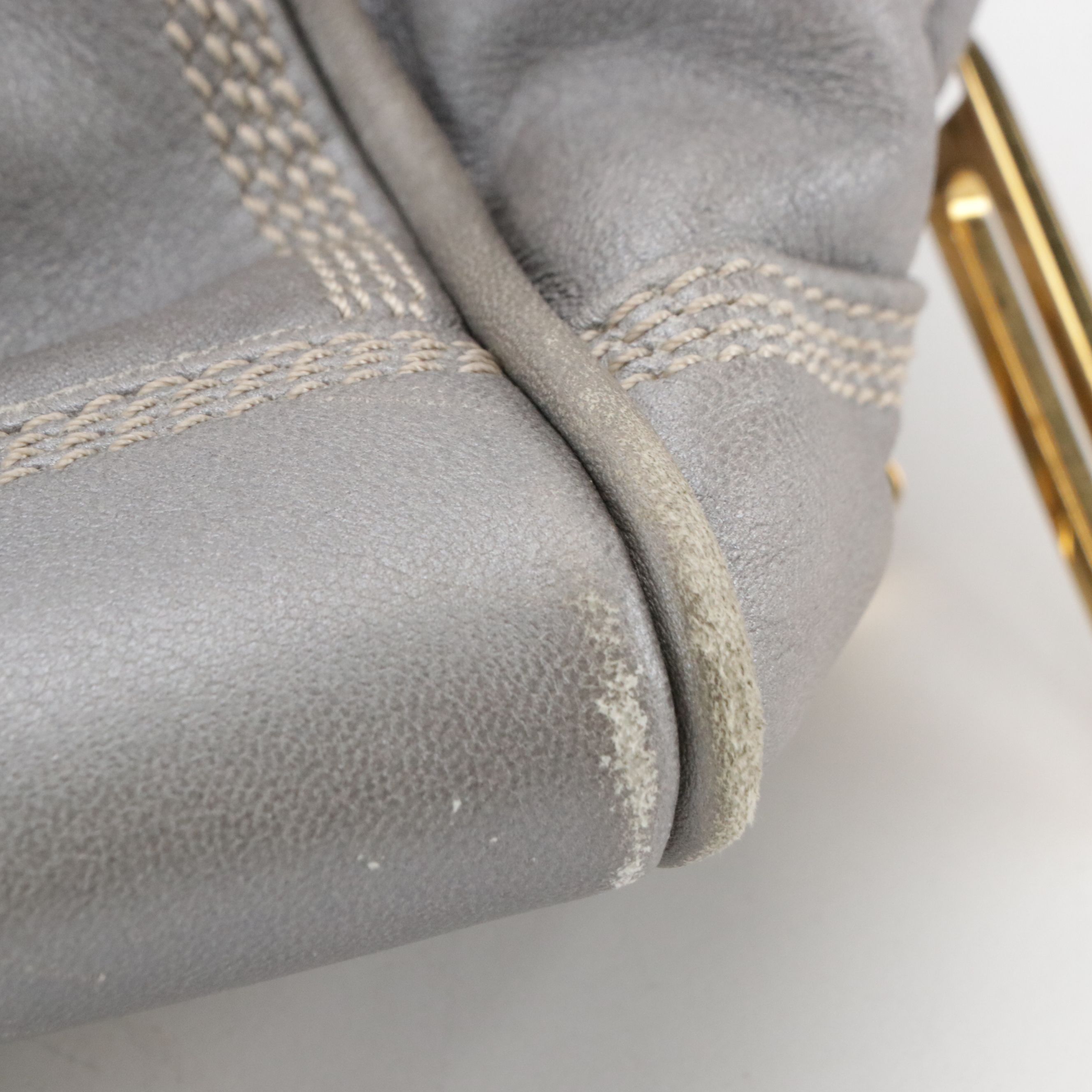 Loewe Amazona 28 Handbag in Silver Metallic Leather