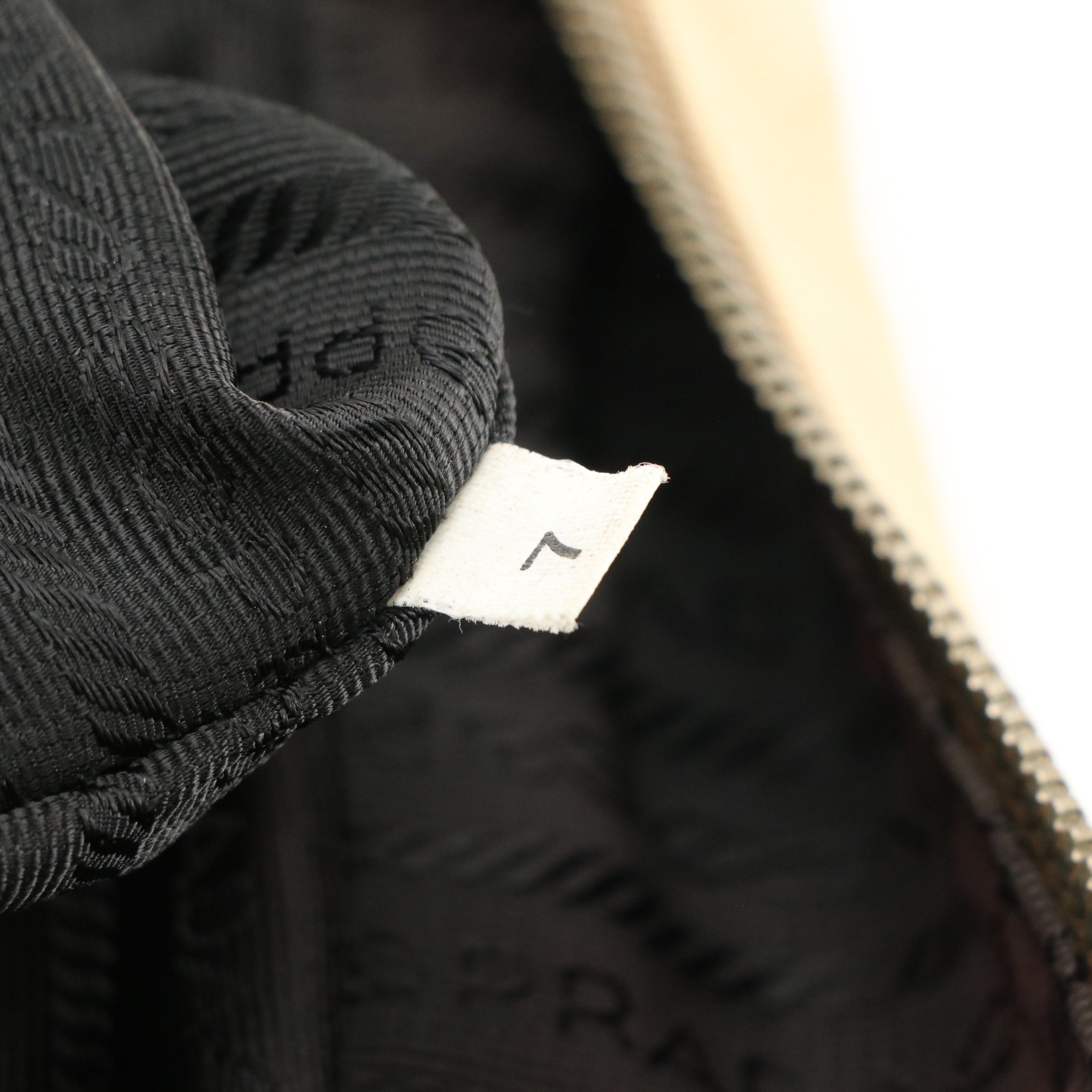 Prada Zip-Around Travel Bag in Beige Canvas and Marine Blue Cinghiale Leather