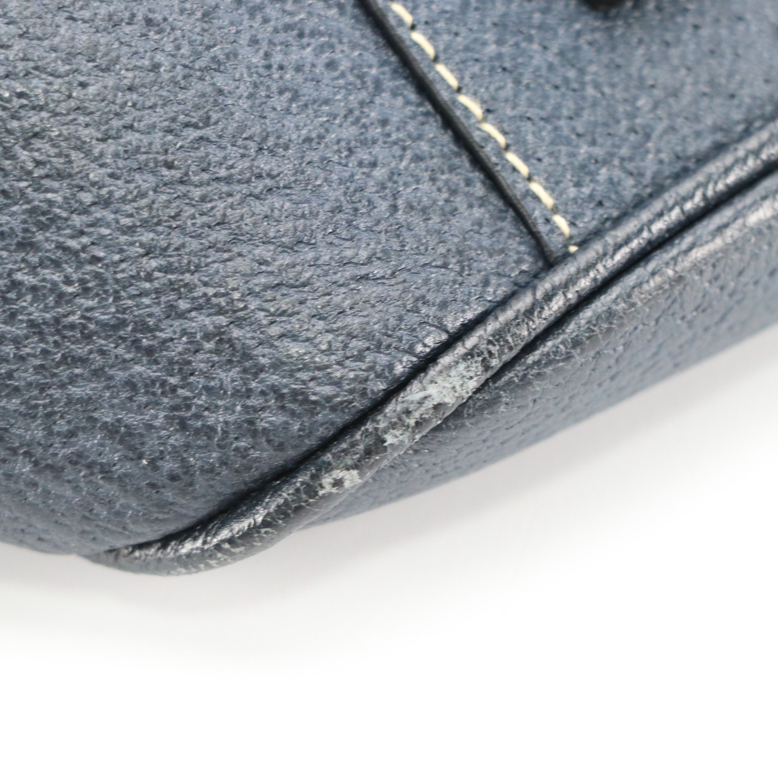 Prada Zip-Around Travel Bag in Beige Canvas and Marine Blue Cinghiale Leather