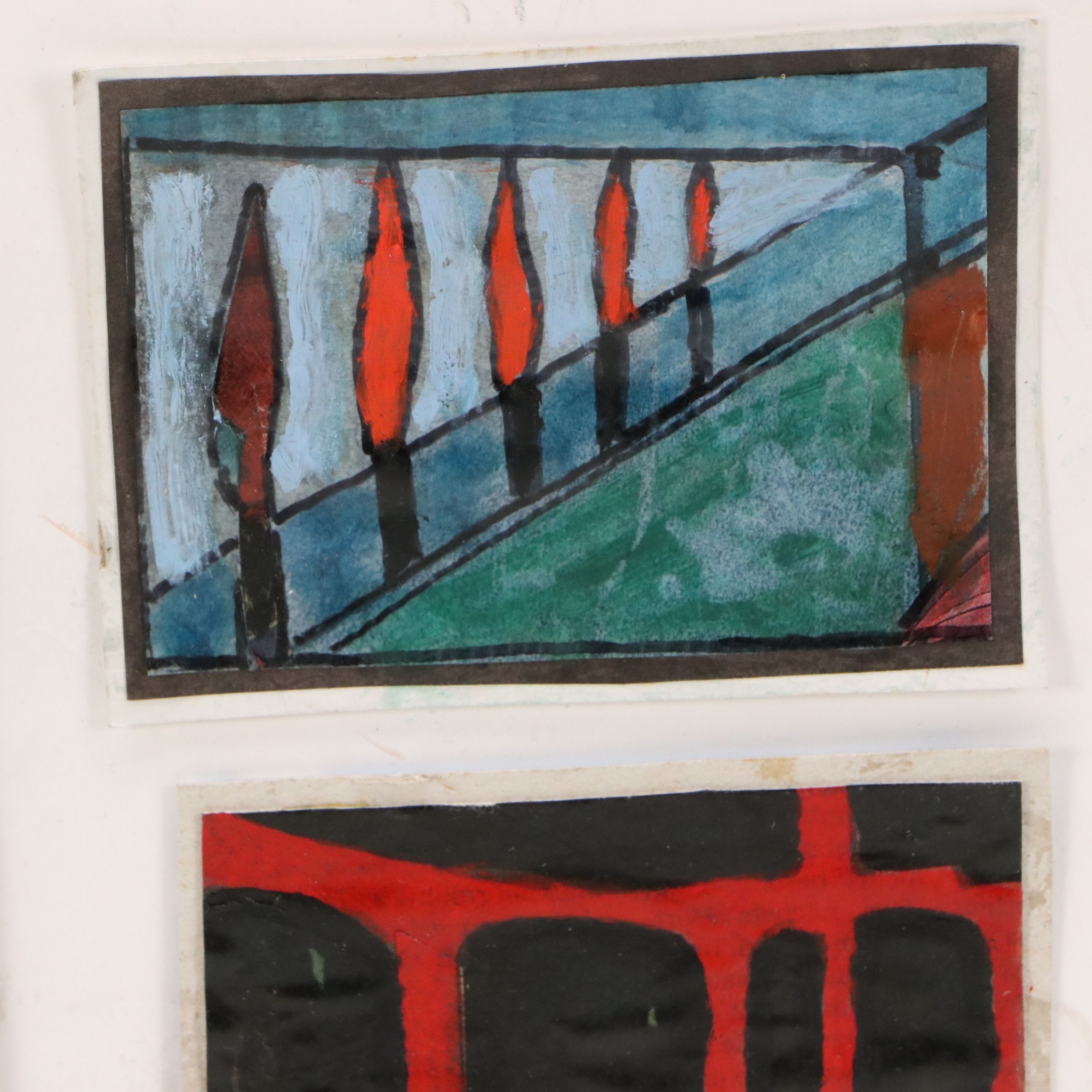 Modernist Style Figurative Mixed Media Painting Assemblage, 21st Century