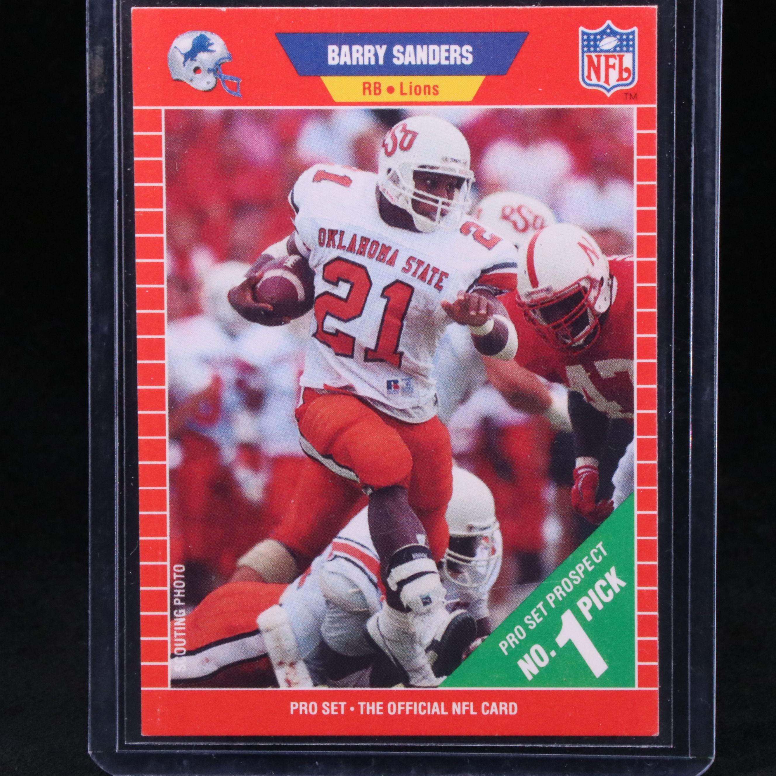 1989 NFL Pro Set Barry Sanders Detroit Lions Rookie Football Card