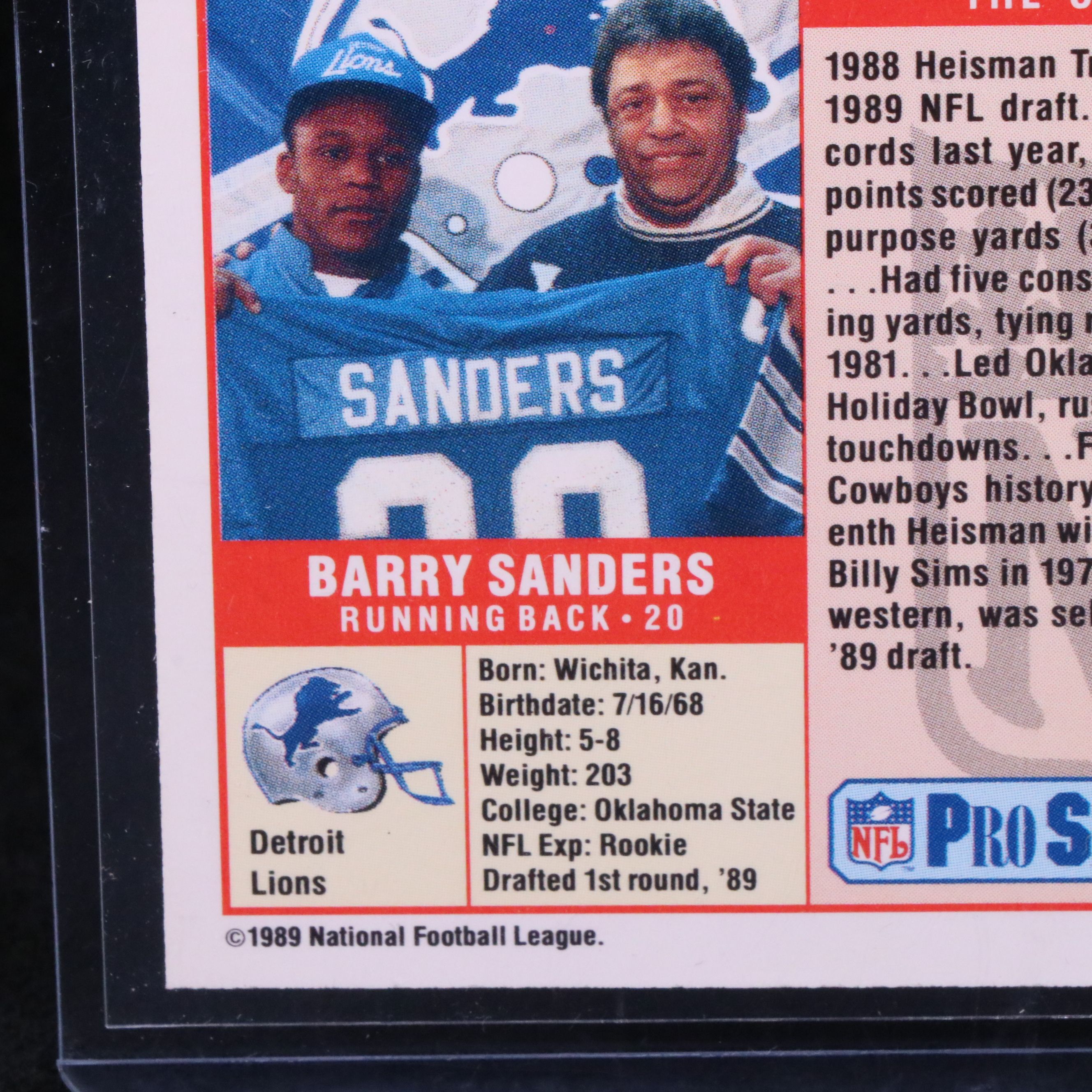 1989 NFL Pro Set Barry Sanders Detroit Lions Rookie Football Card
