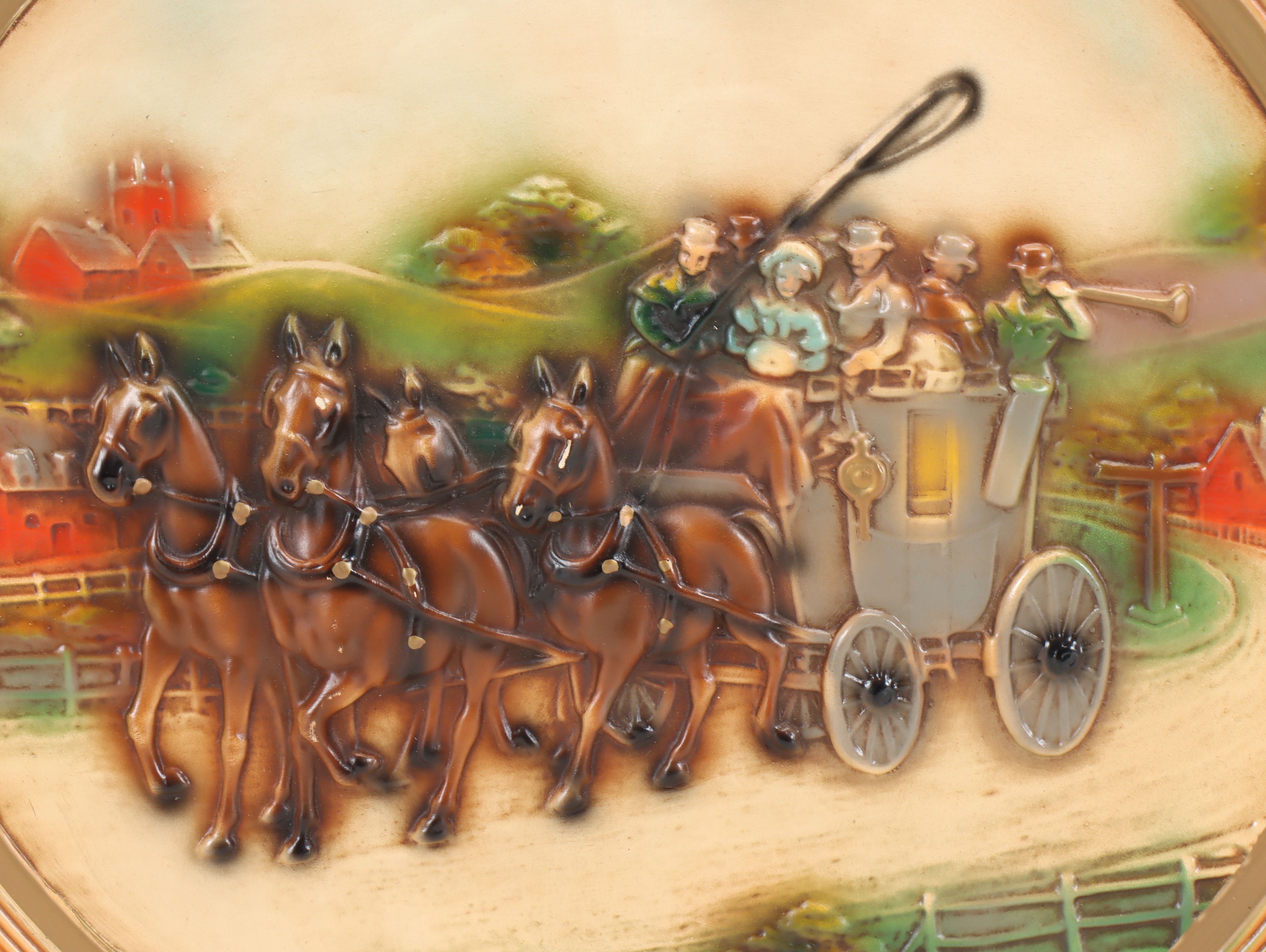 Hudepohl "Pure Grain Beer" Chalkware Wall Hanging, Vintage