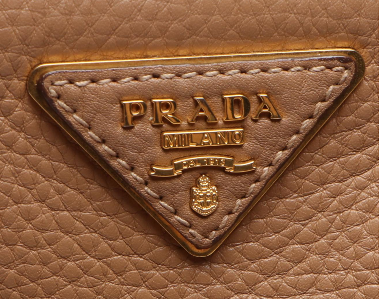 Prada Two-Way Shopping Tote in Beige Vitello Daino Leather