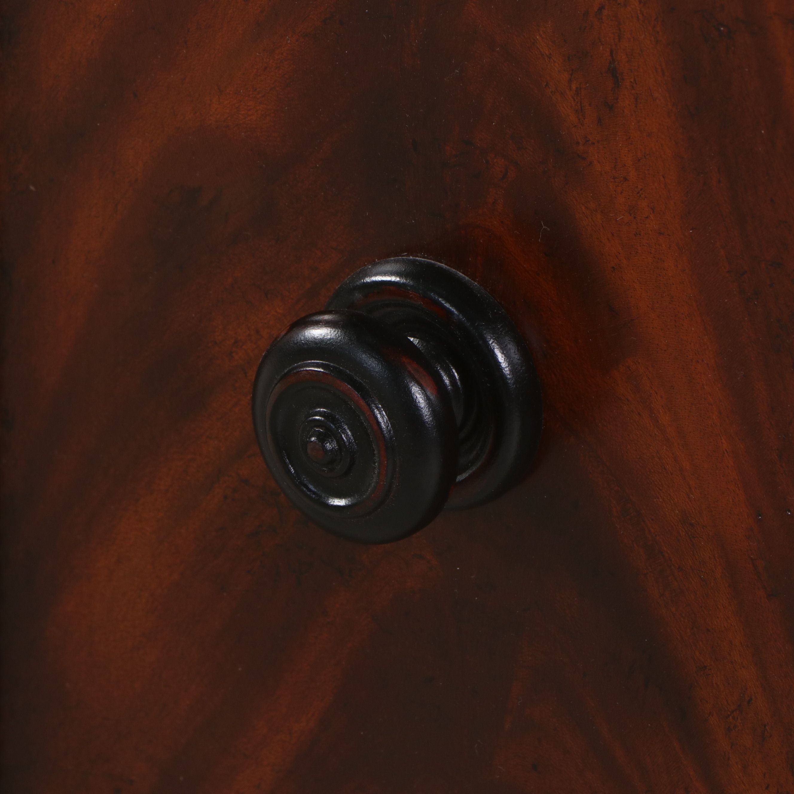 Contemporary Empire Style Mahogany Finish Buffet with Inset Mirror