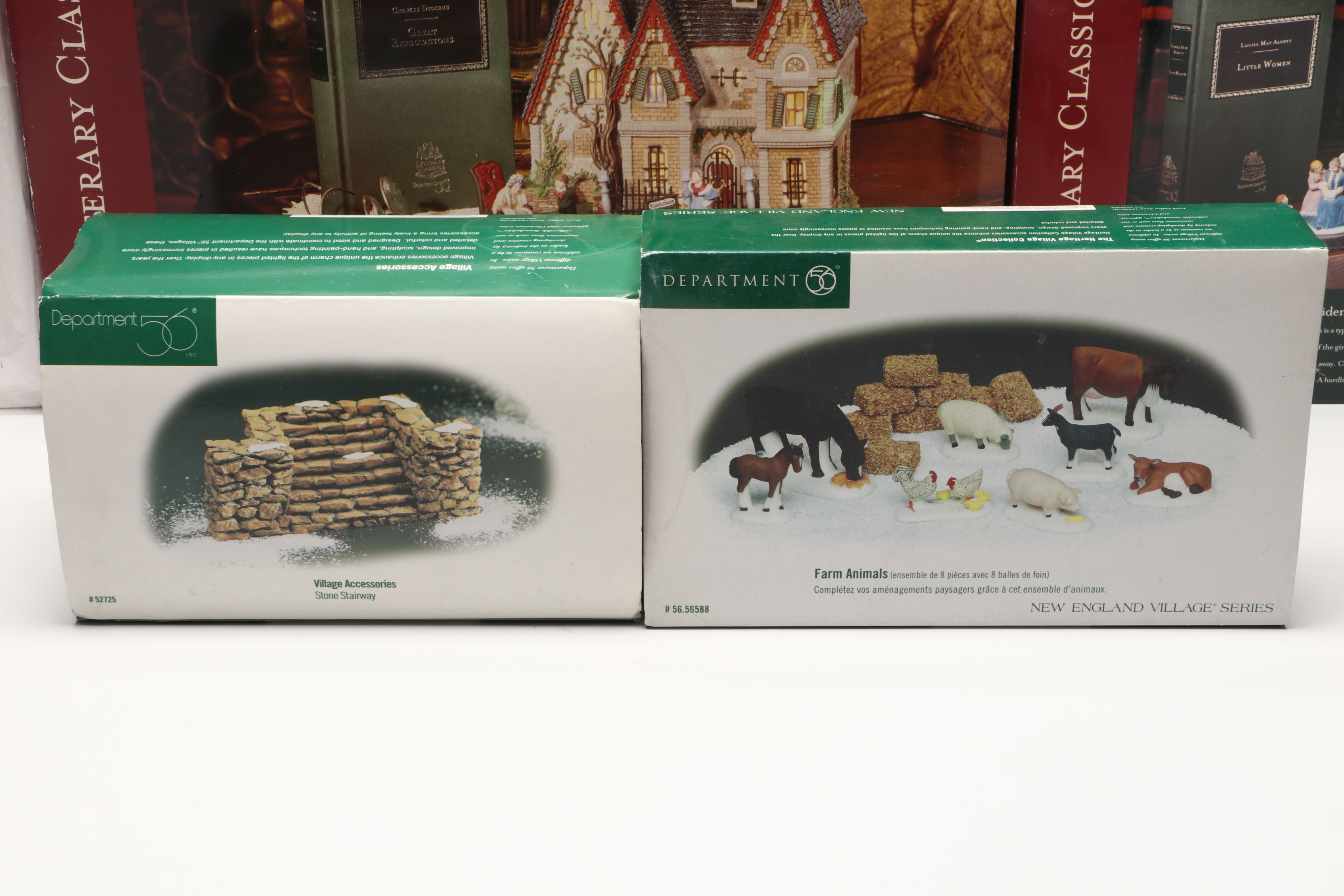 Department 56 Literary Classics and Snow Village Porcelain Sets