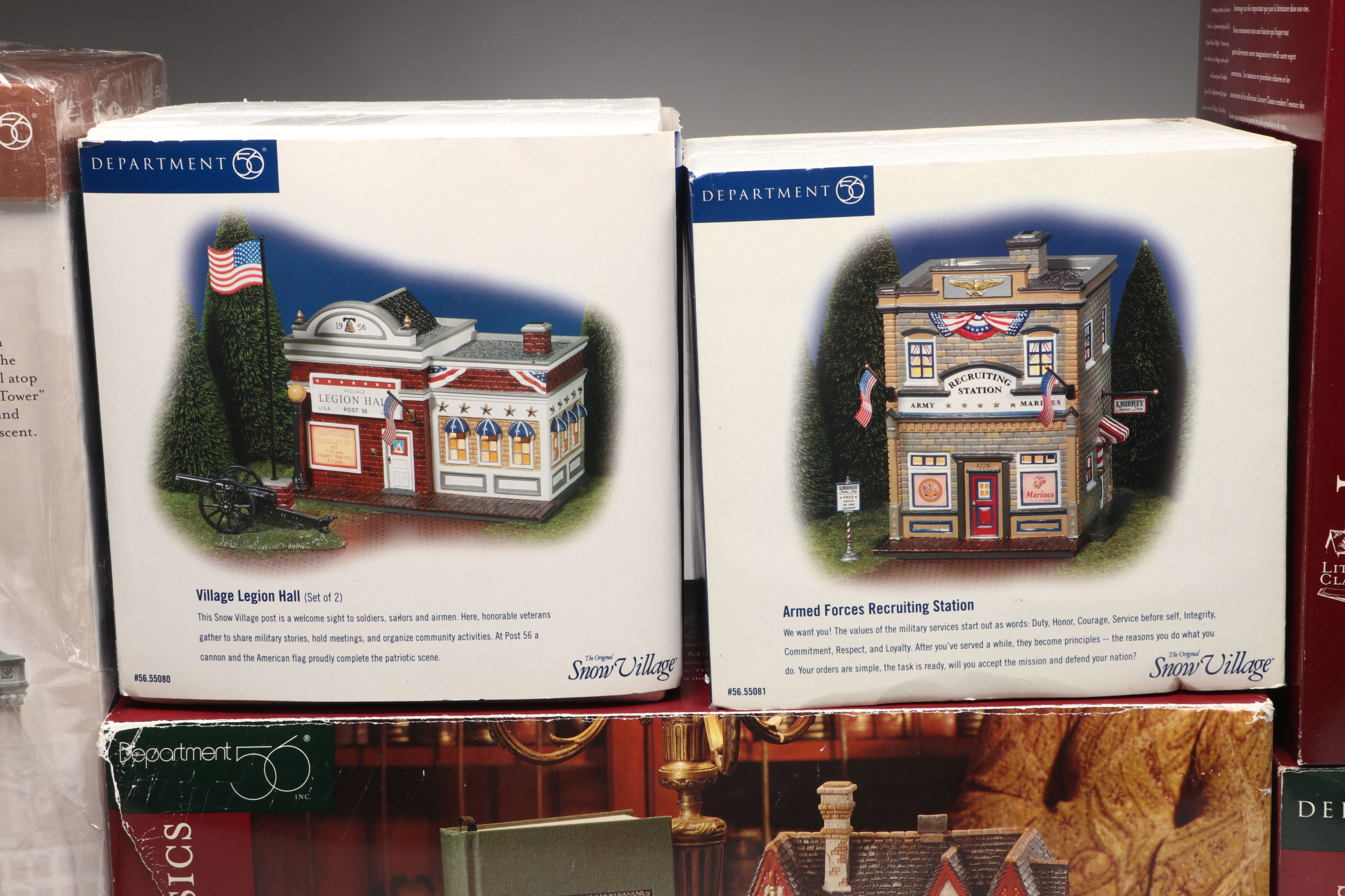 Department 56 Literary Classics and Snow Village Porcelain Sets