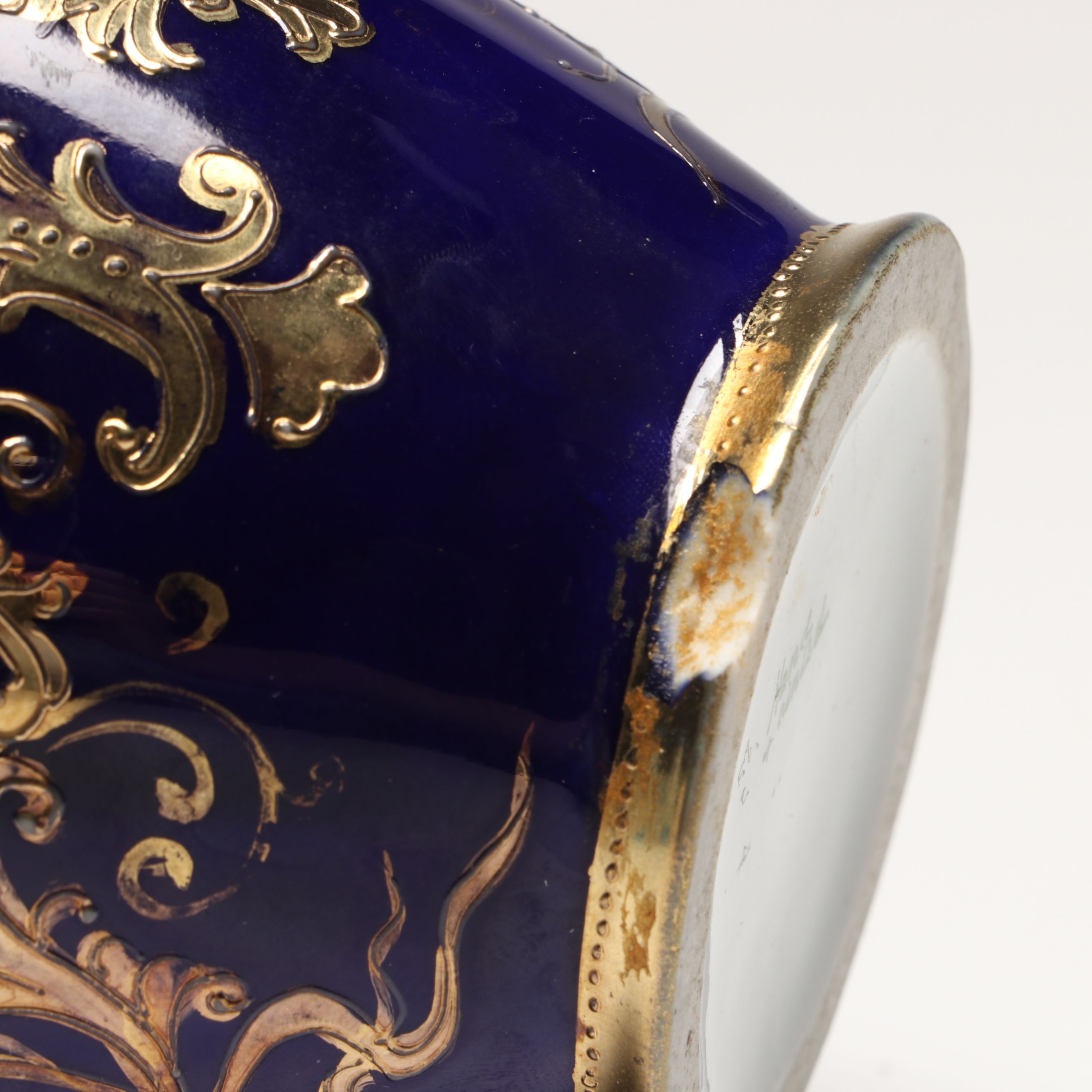 Hand-Decorated Gilt Porcelain Handled Vase