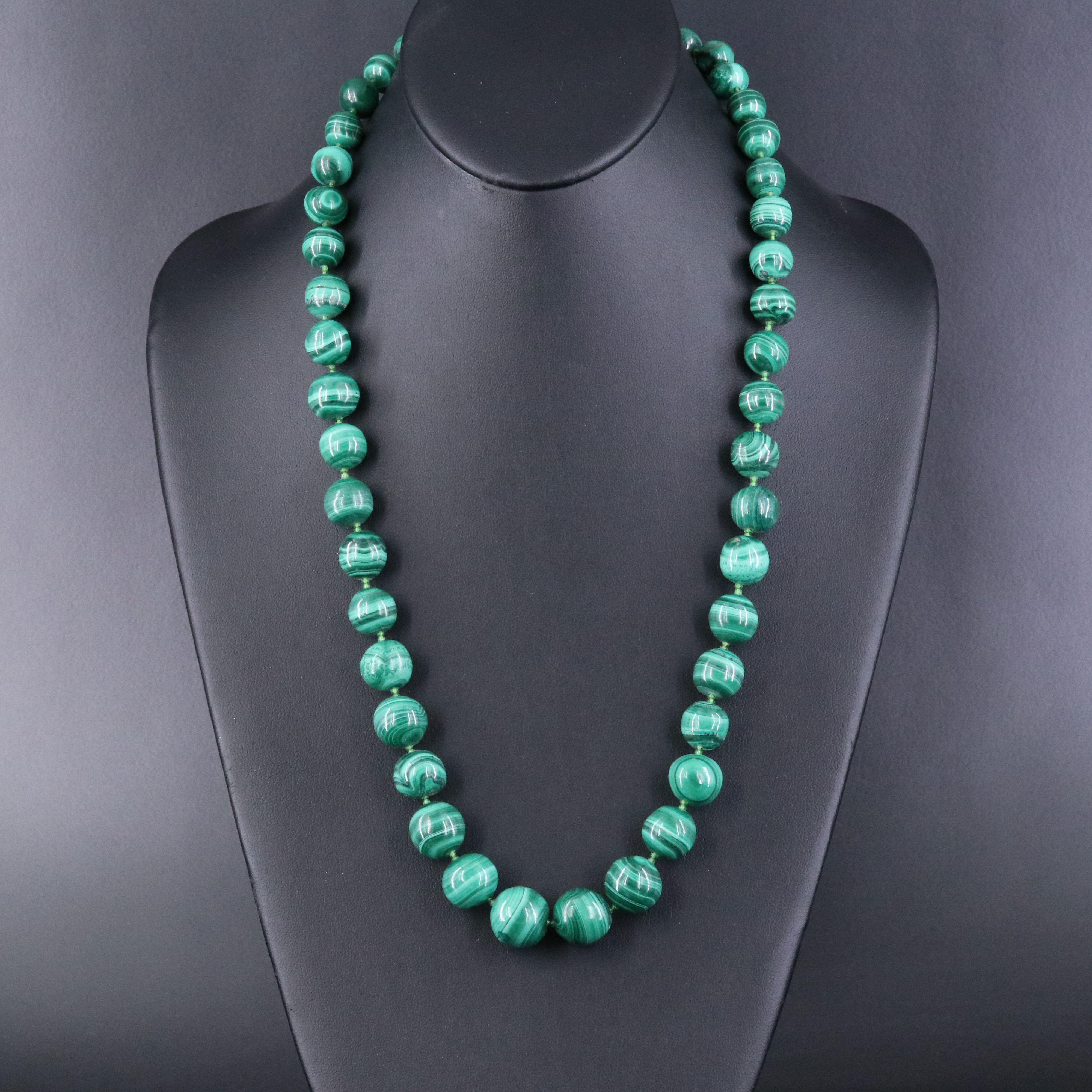 Endless Graduated Malachite Necklace