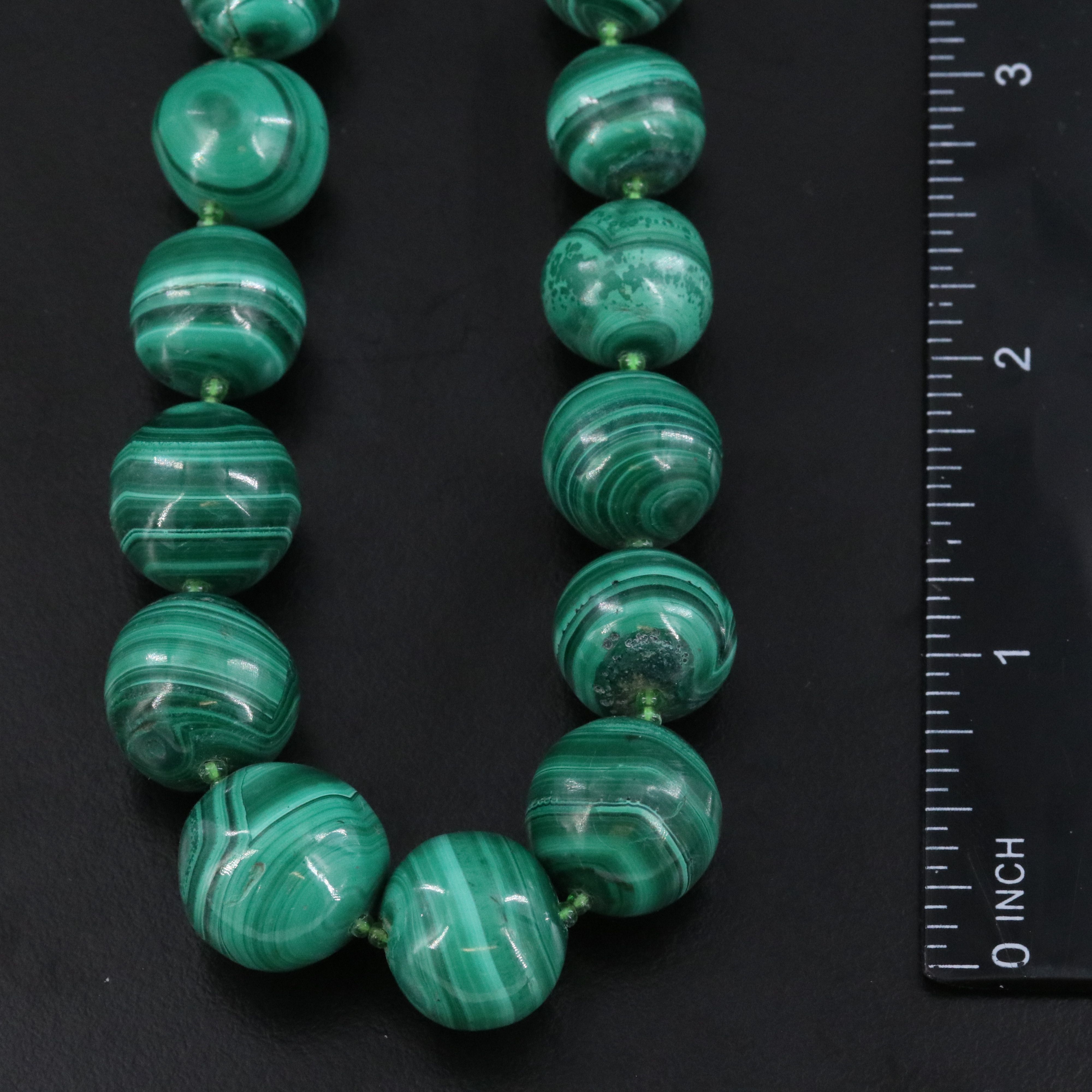 Endless Graduated Malachite Necklace