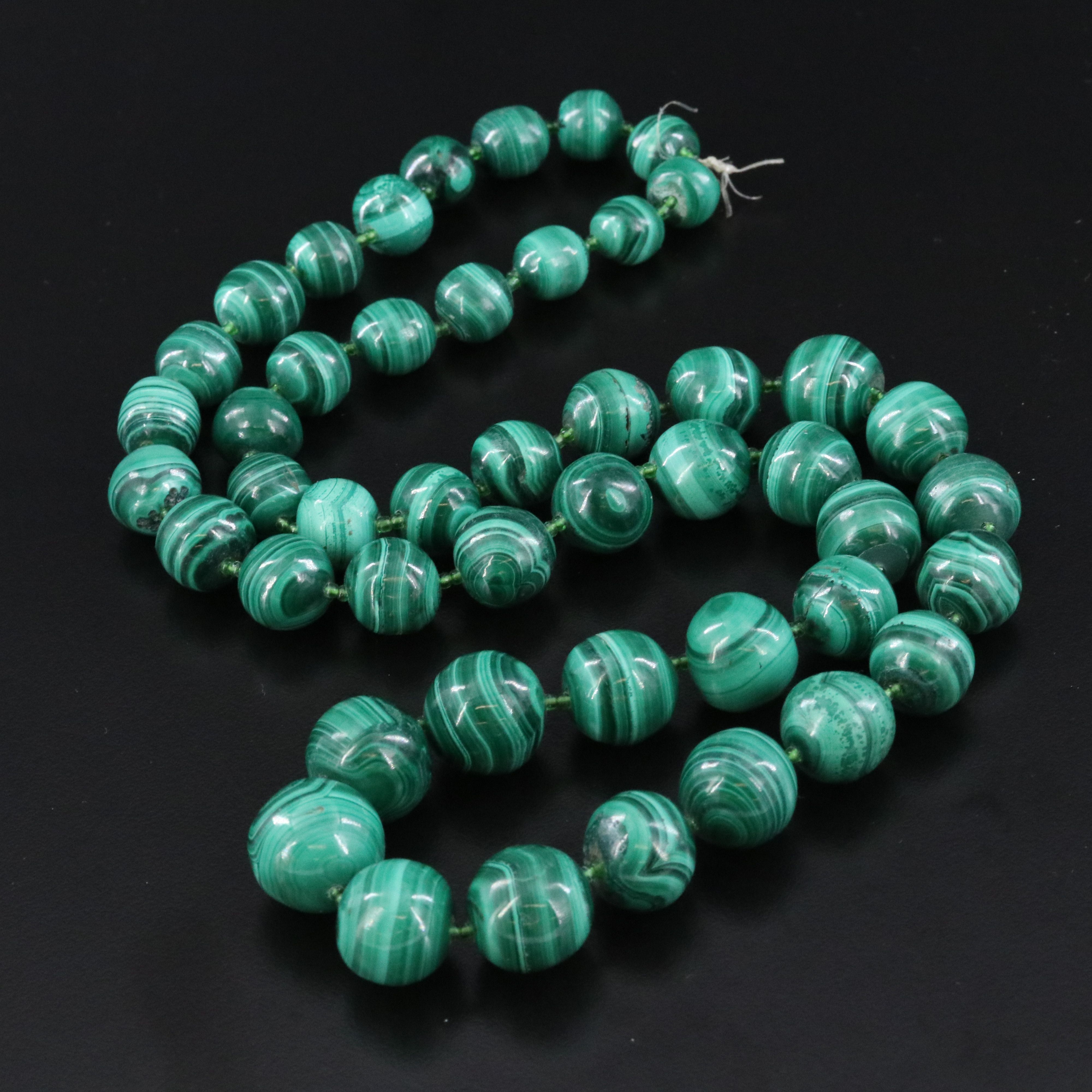 Endless Graduated Malachite Necklace