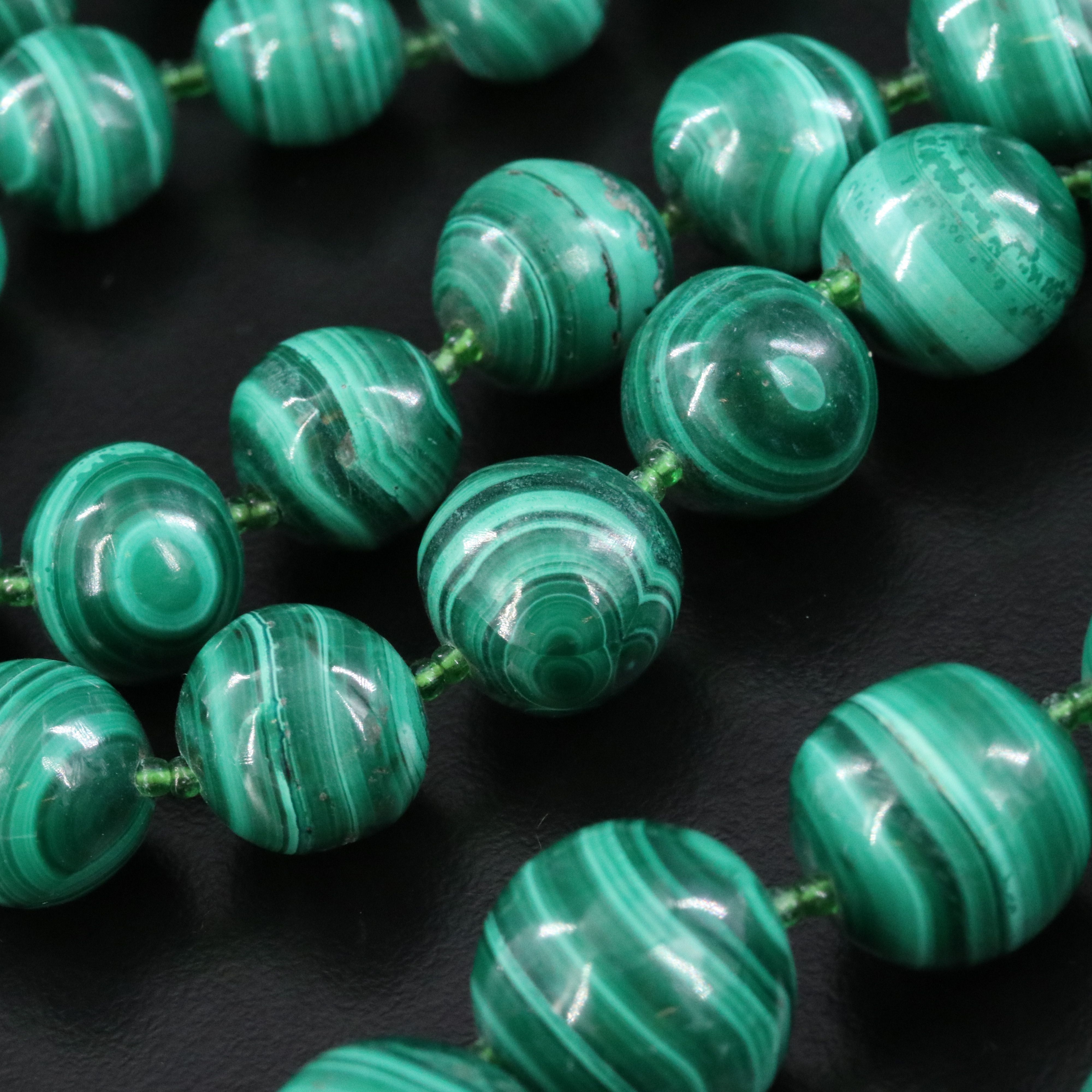 Endless Graduated Malachite Necklace