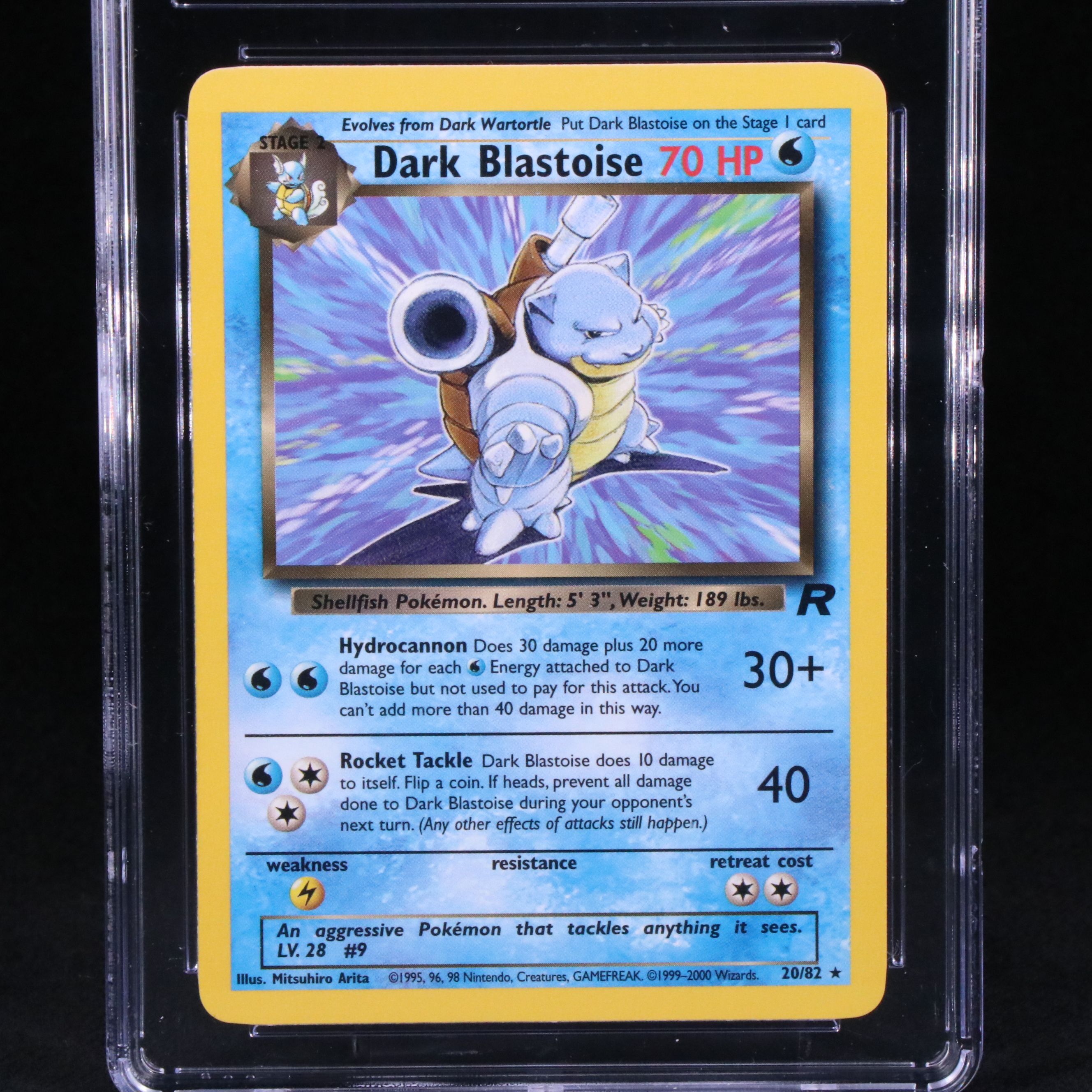 Team Rocket Dark Blastoise Pokémon Card Graded CGC 9