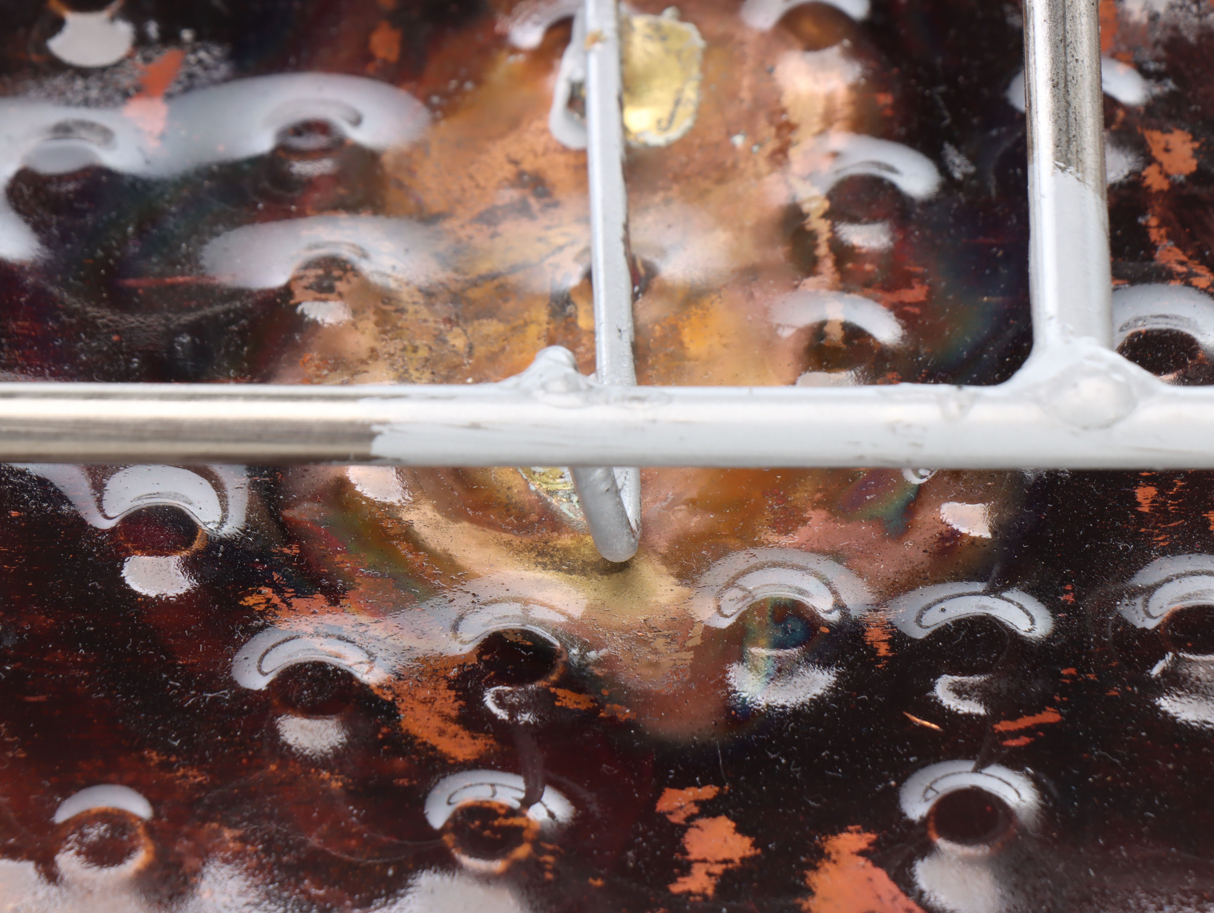 Geometric Hammered Metal Wall Hanging