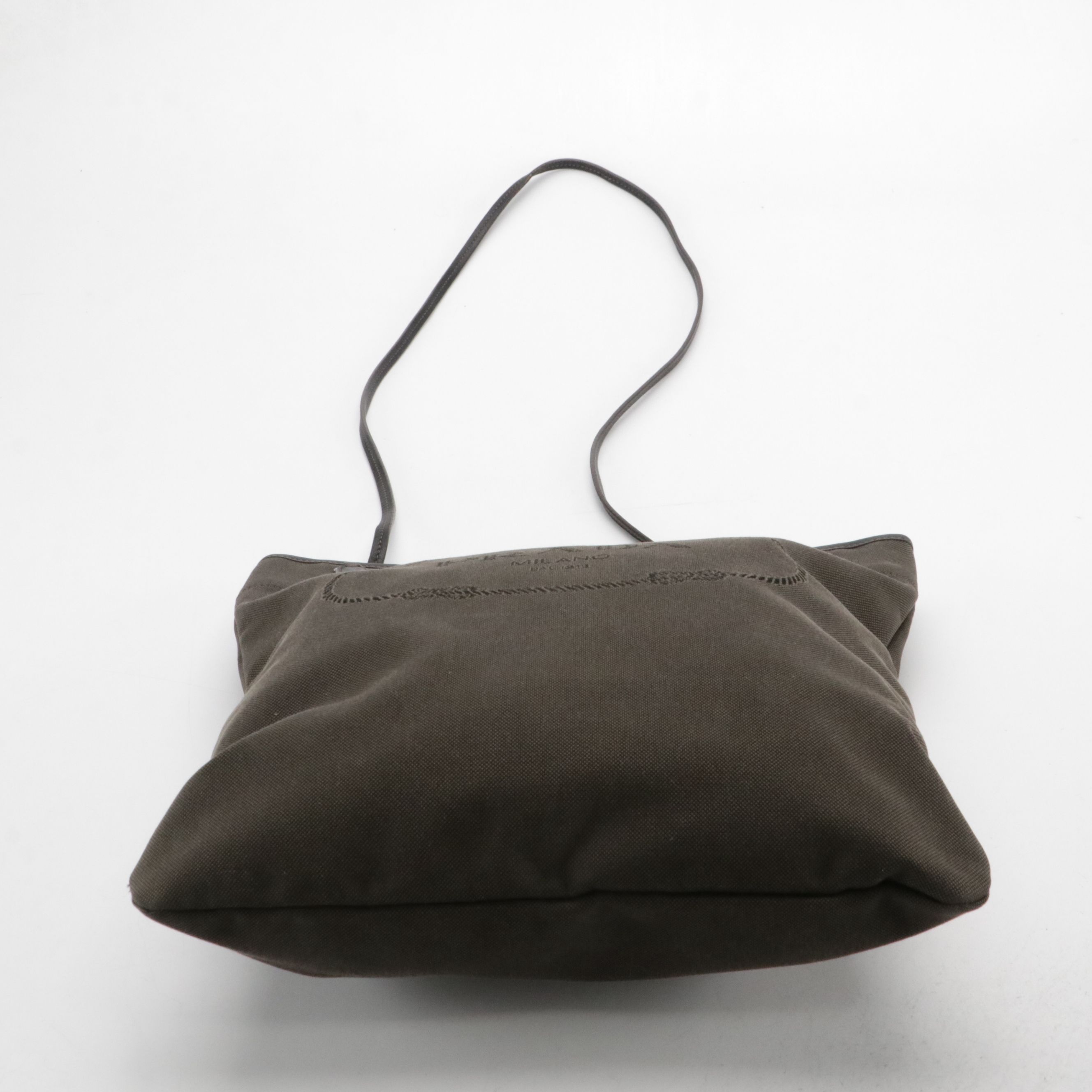 Prada Large  Crossbody Bag in Canapa Logo and Black Leather