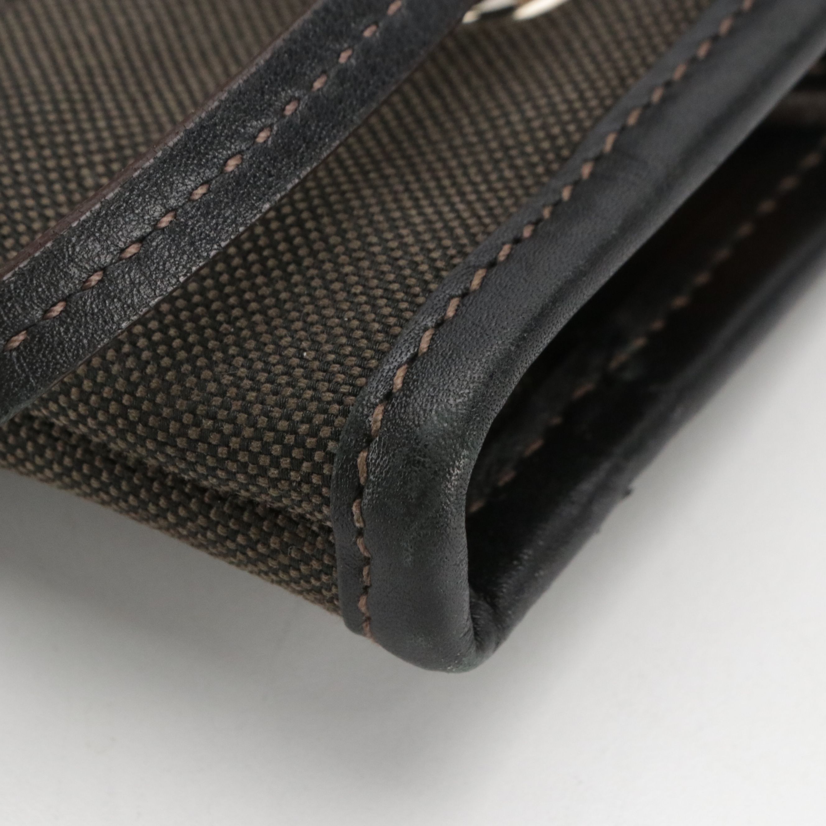 Prada Large  Crossbody Bag in Canapa Logo and Black Leather