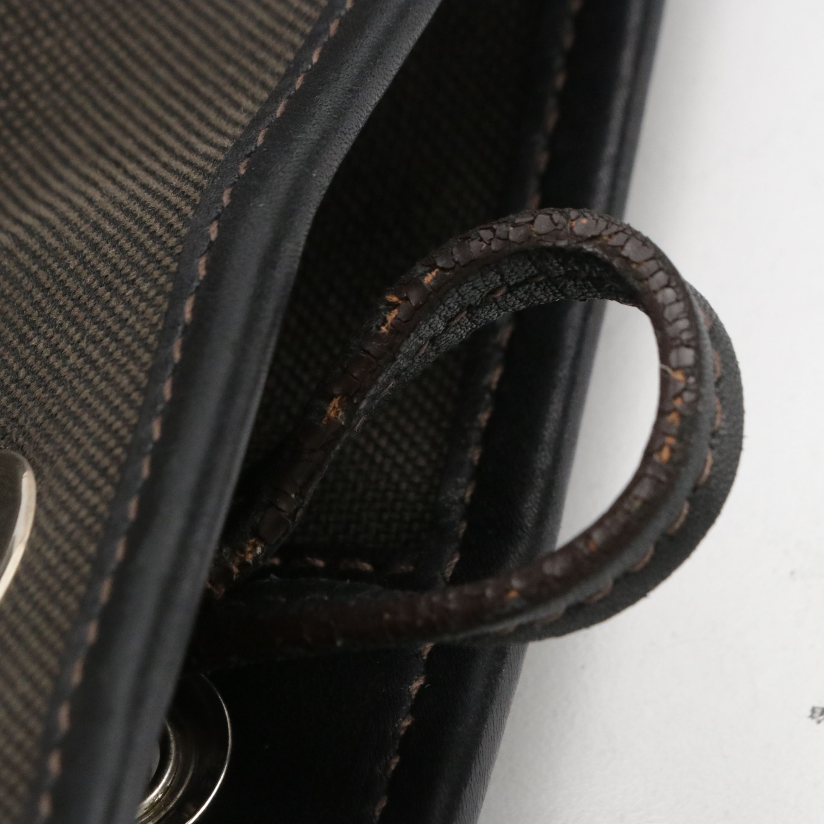 Prada Large  Crossbody Bag in Canapa Logo and Black Leather