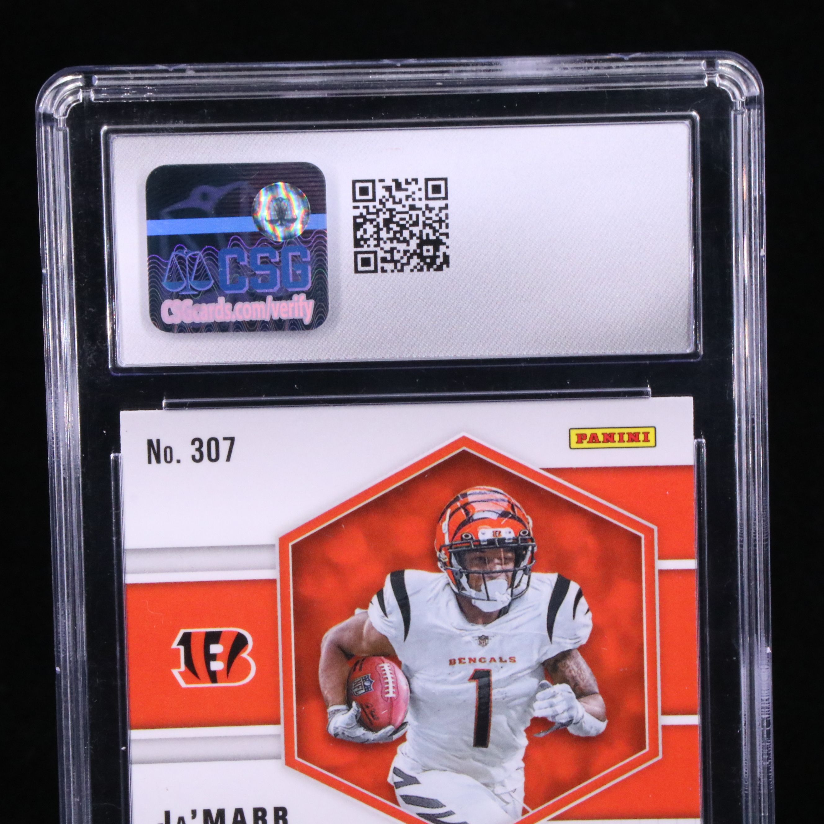 2021 Mosaic Ja’Marr Chase Cincinnati Bengals Rookie Card Graded CSG 10