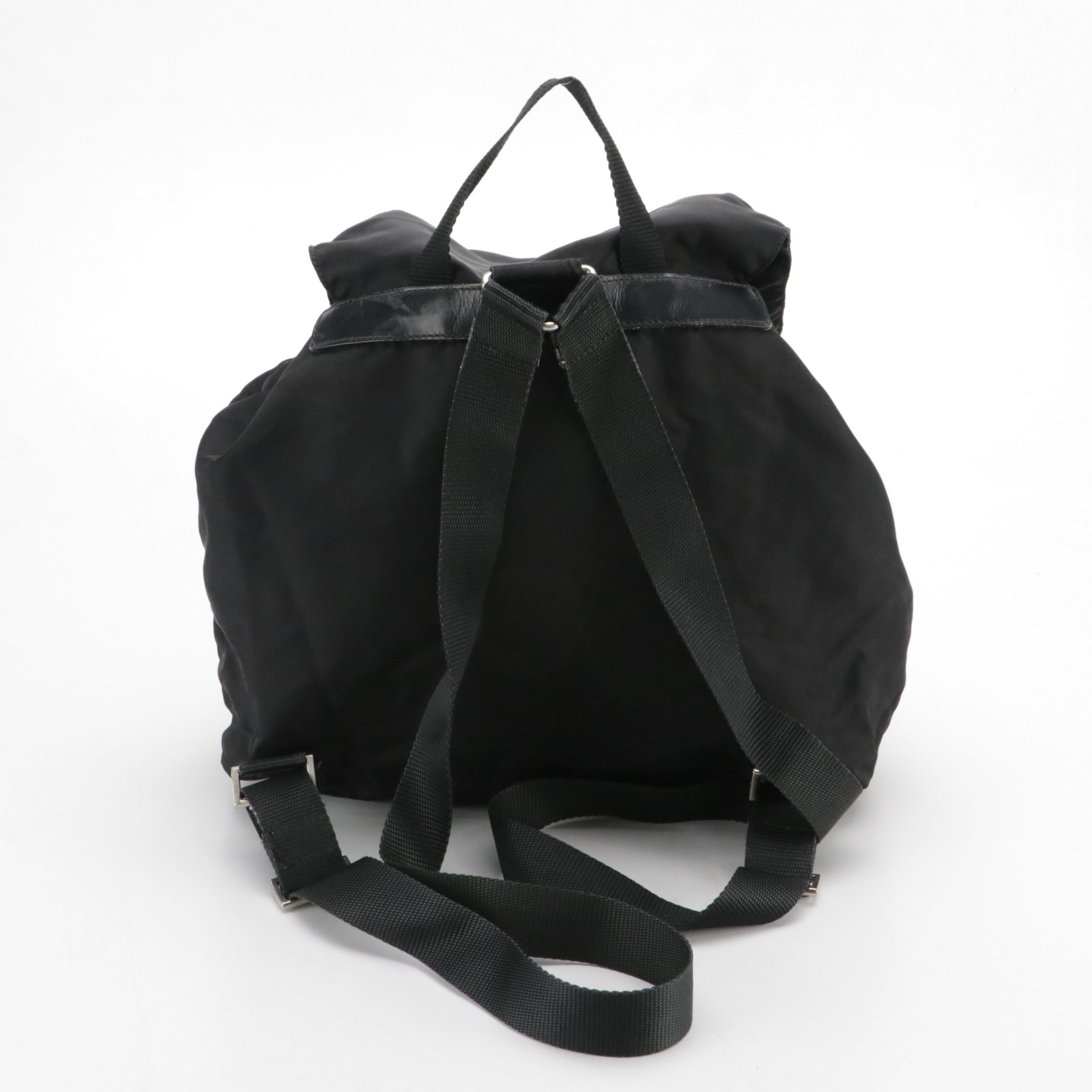 Prada Double Pocket Rucksack Backpack in Black Tessuto Nylon and Leather