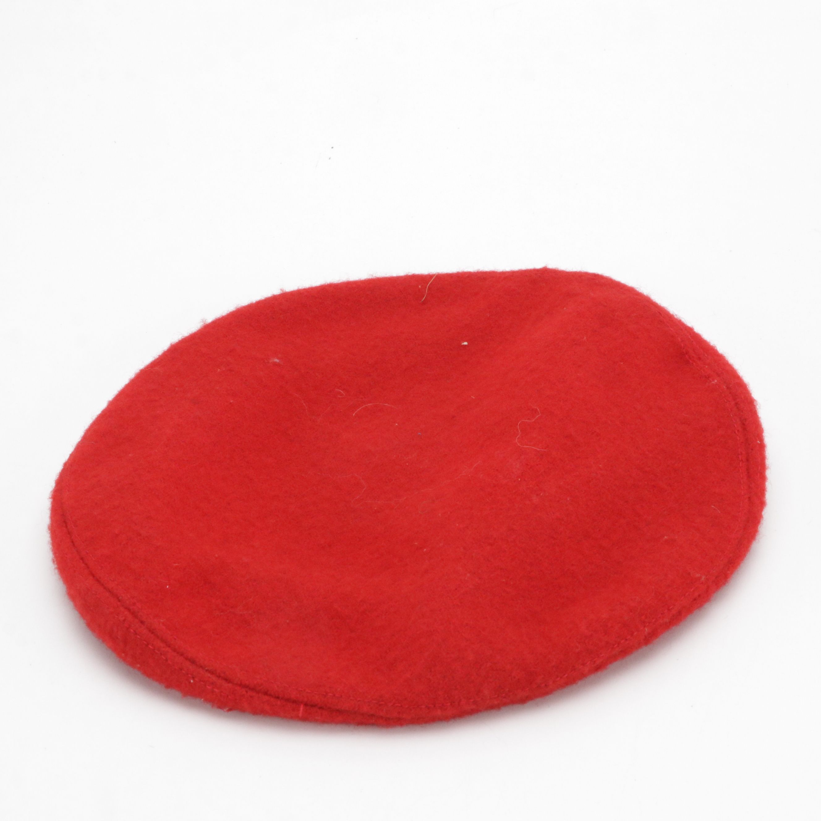 BSA Red Wool Beret, Moroccan Leather Gloves, and Floppy Velvet Bucket Hat