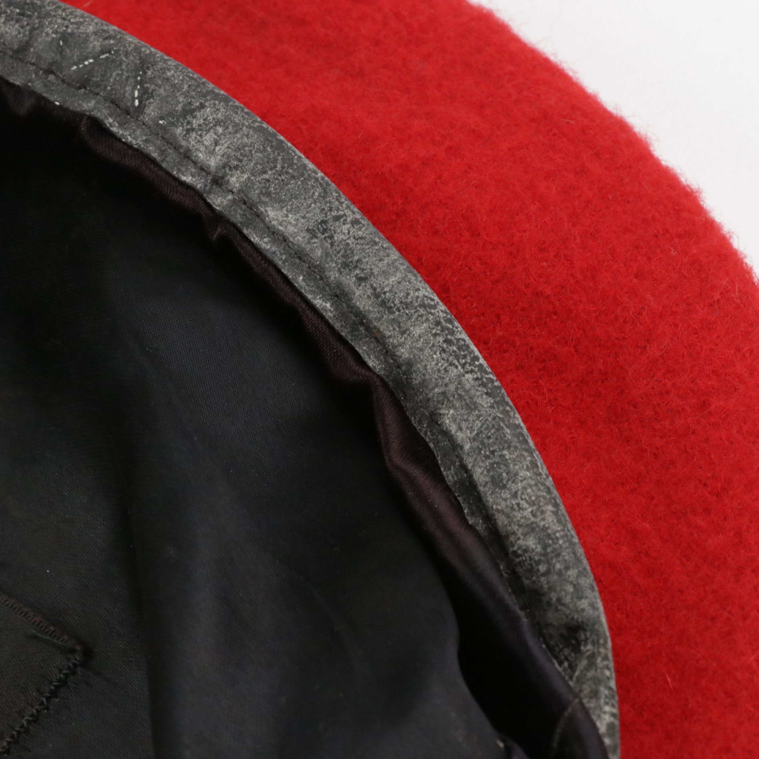 BSA Red Wool Beret, Moroccan Leather Gloves, and Floppy Velvet Bucket Hat