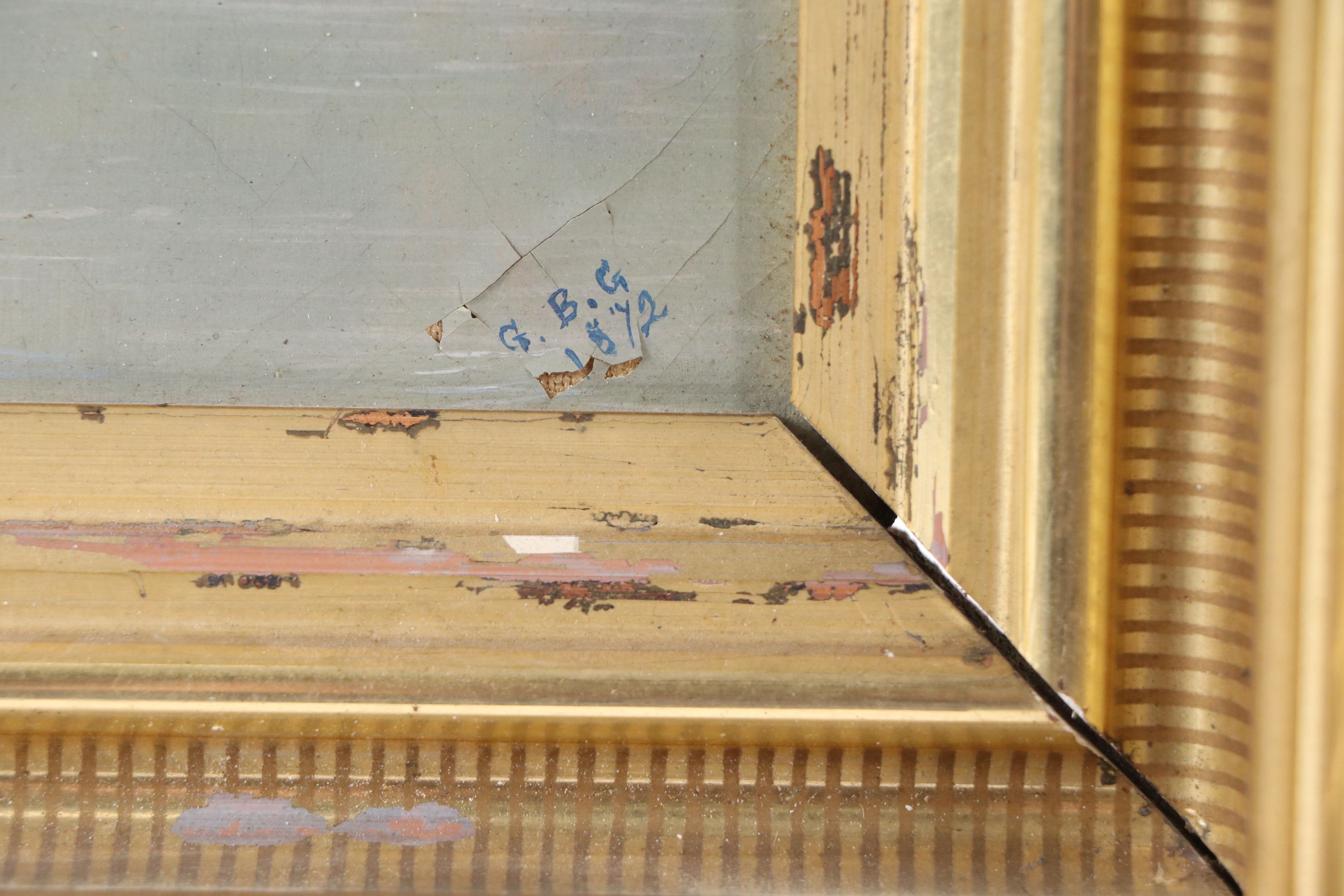 Oil Painting of Castle on Lake, 1872